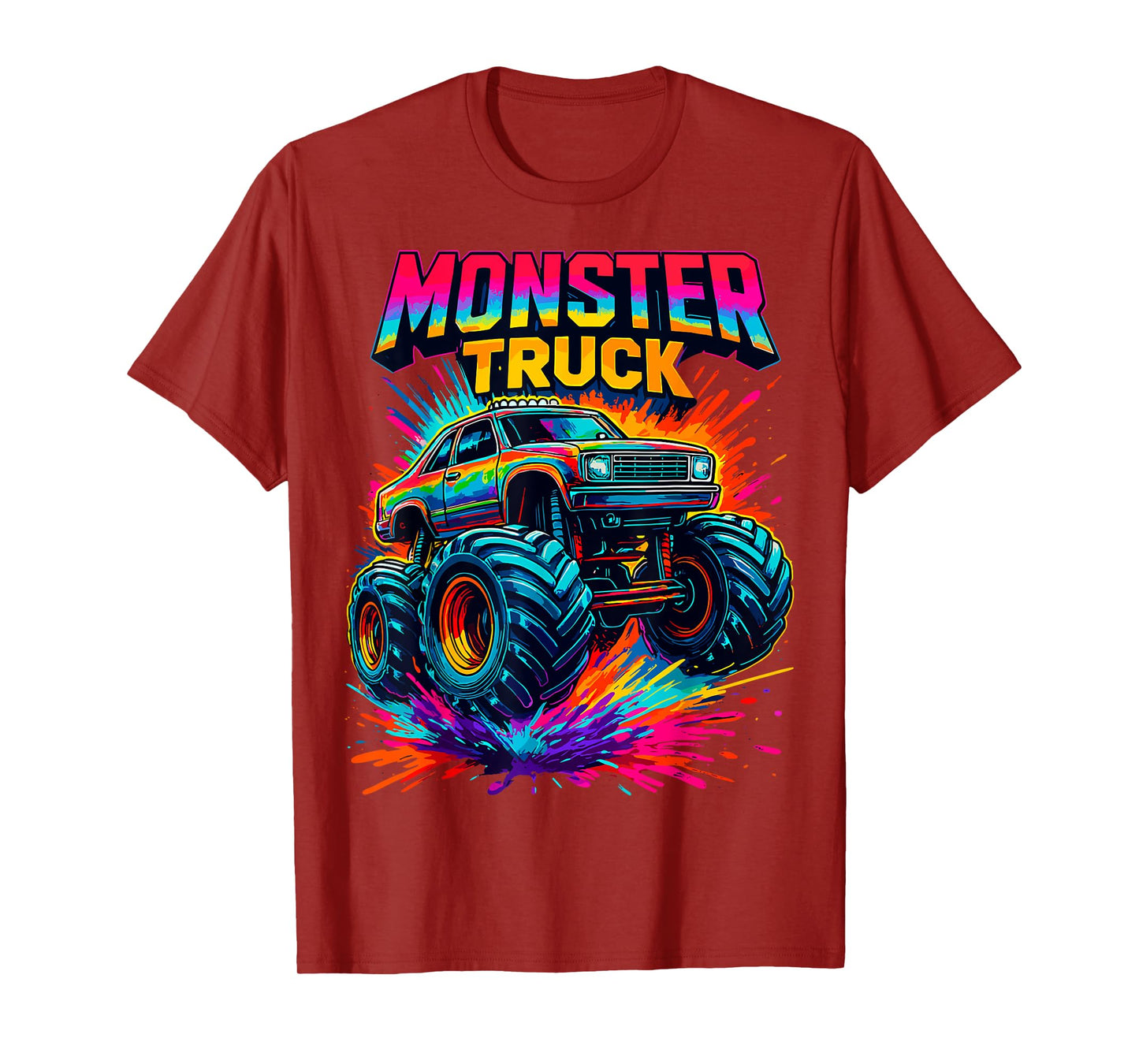 Monster Truck Birthday Party Colorful Monster Trucks T-Shirt