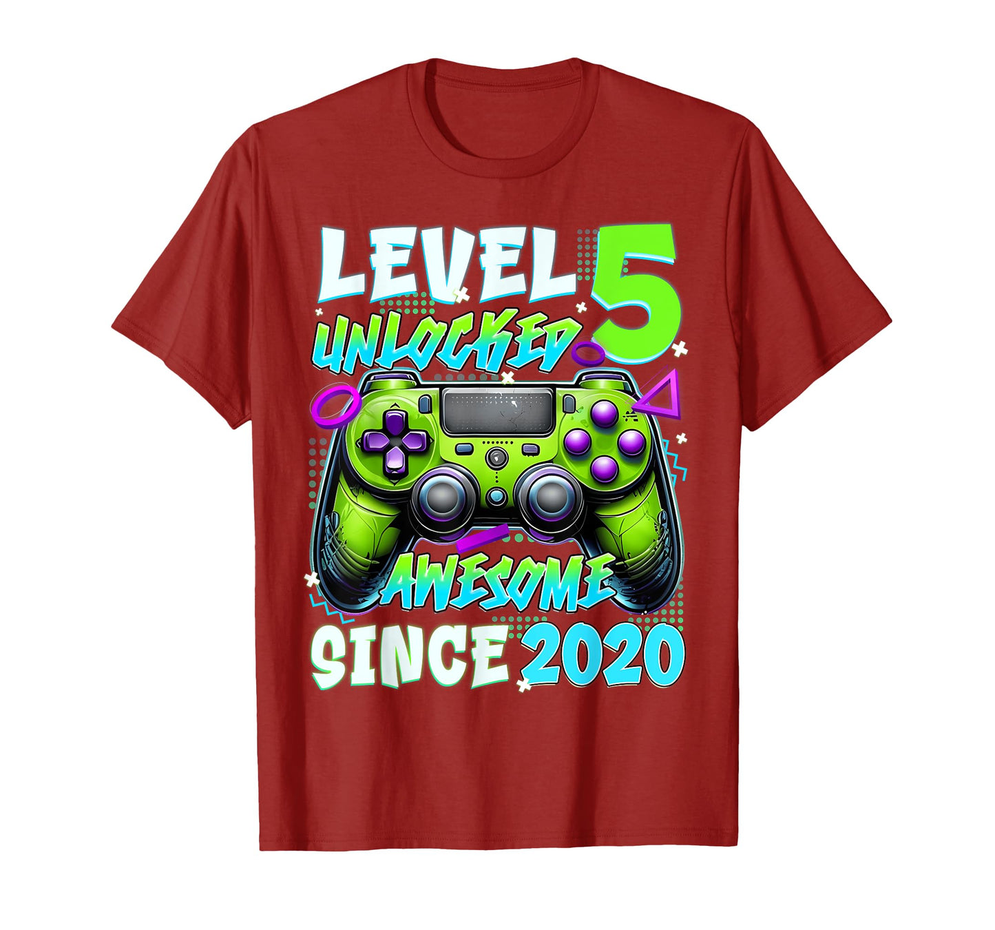 5th Birthday Video Game Level 5 Unlocked Awesome Since 2020 T-Shirt