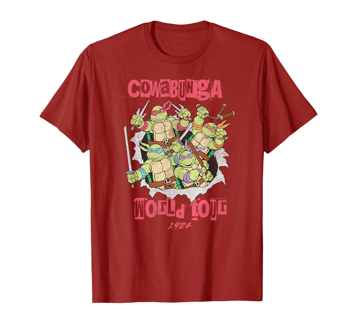 Teenage Mutant Ninja Turtles Cowabunga World Tour 1984 Retro T-Shirt