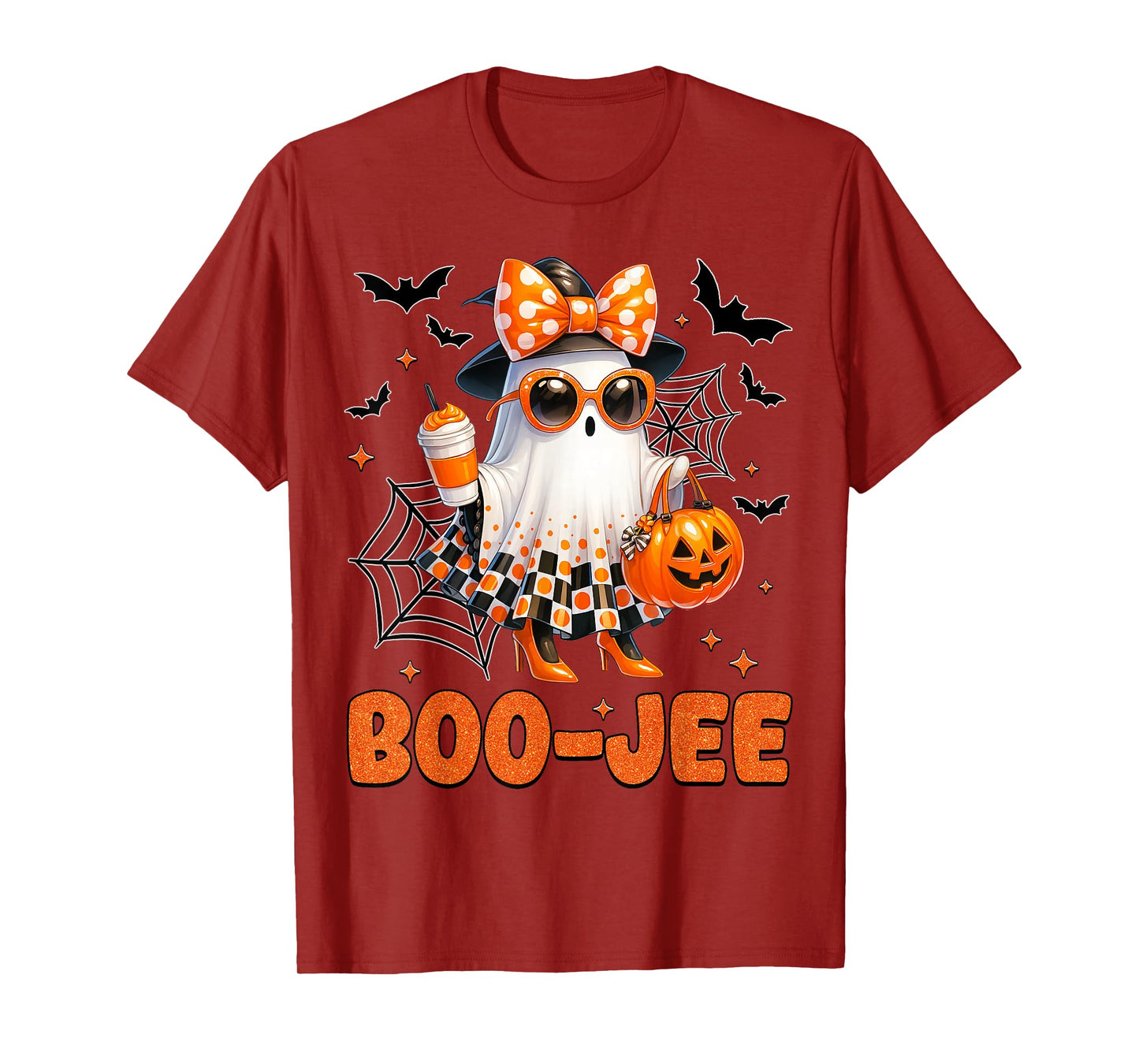 Cute Coquette Boo JEE Ghost Halloween Costumes Womens Girls T-Shirt