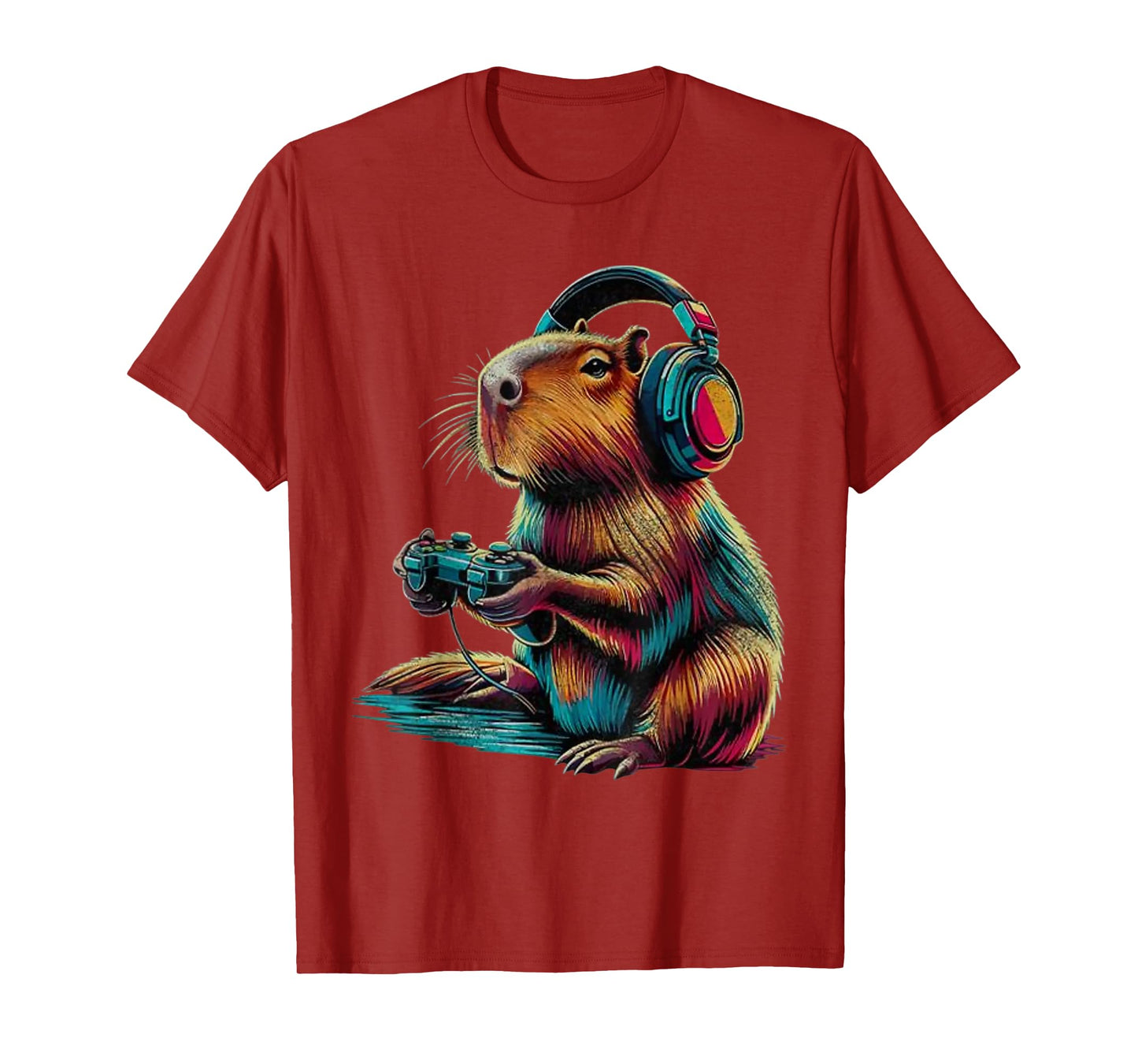 Gaming Capybara Cool Gamer Capy Rodent Men Boys Kids Youth T-Shirt