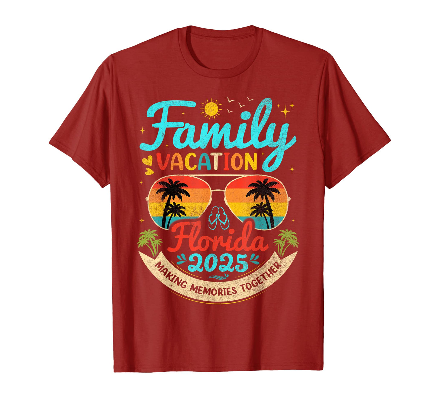 Vintage Family Vacation Florida 2025 Florida Group T-Shirt