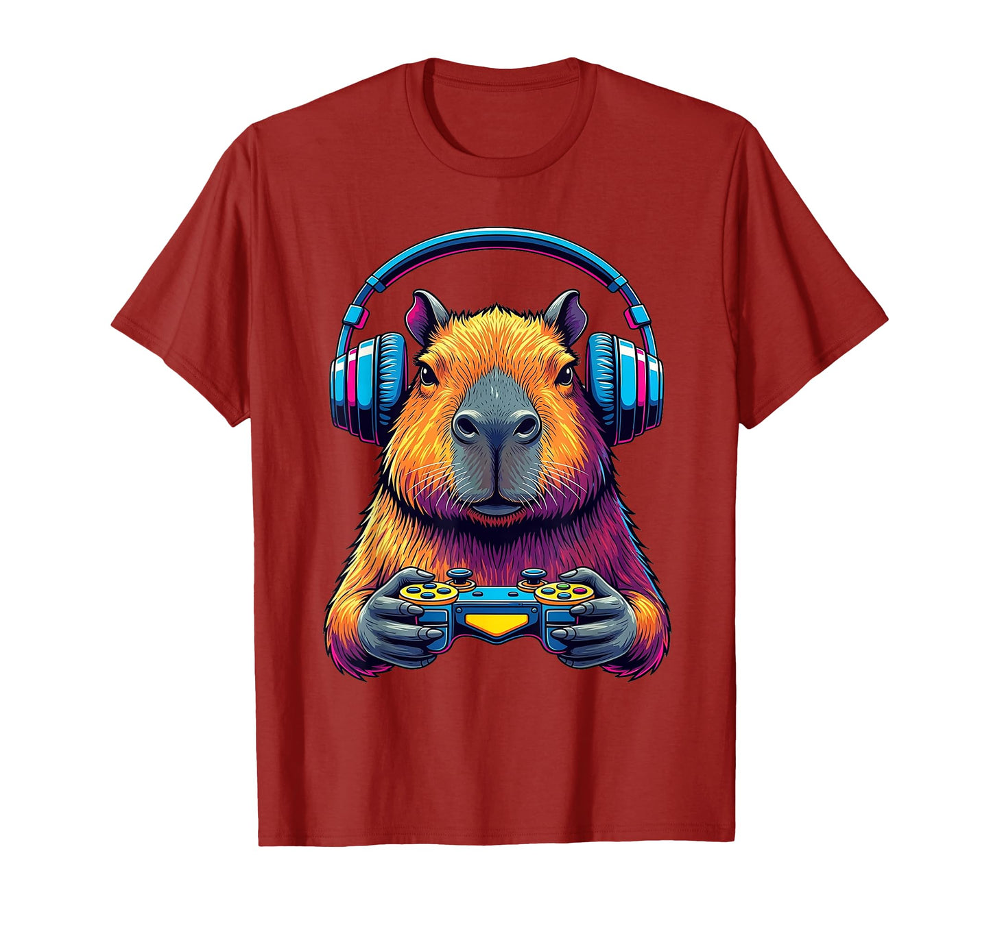 Funny Capybara Graphic Art Video Games for Boys Girls Teens T-Shirt