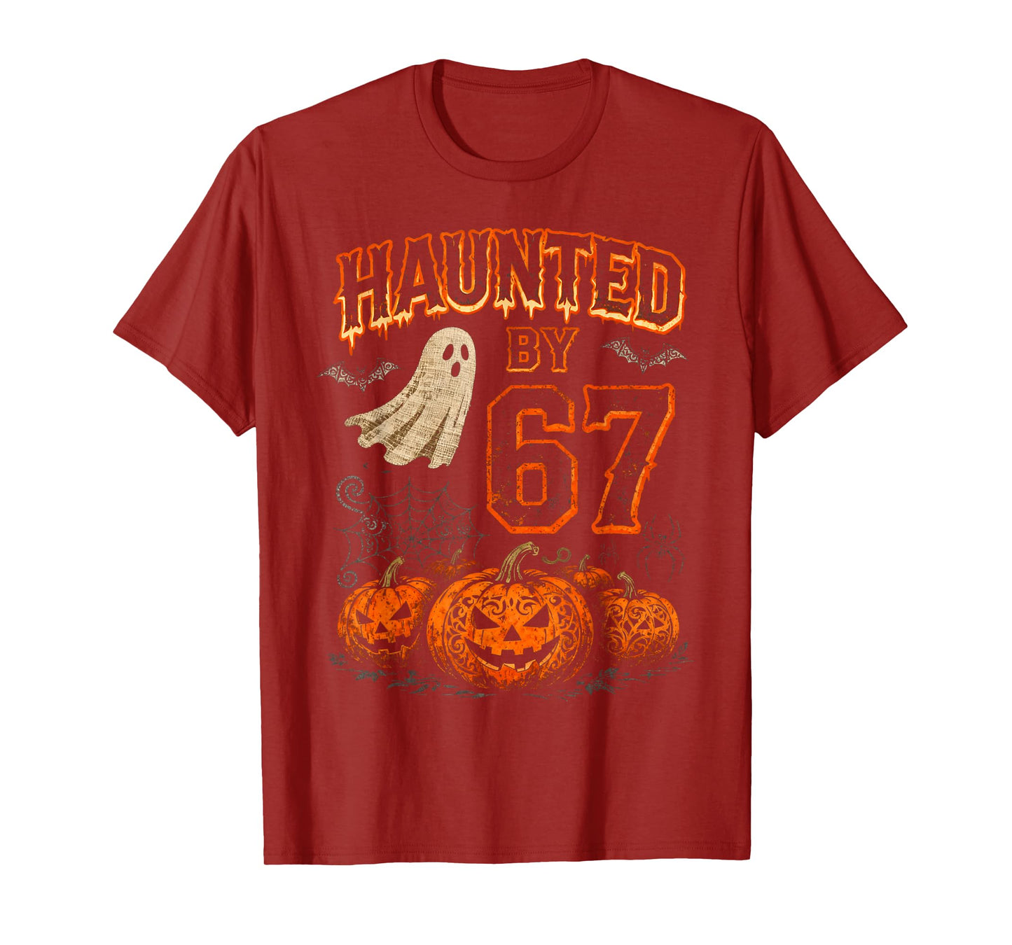 Funny Haunted by Six Seven 67 Halloween Ghost Pumpkin Meme T-Shirt