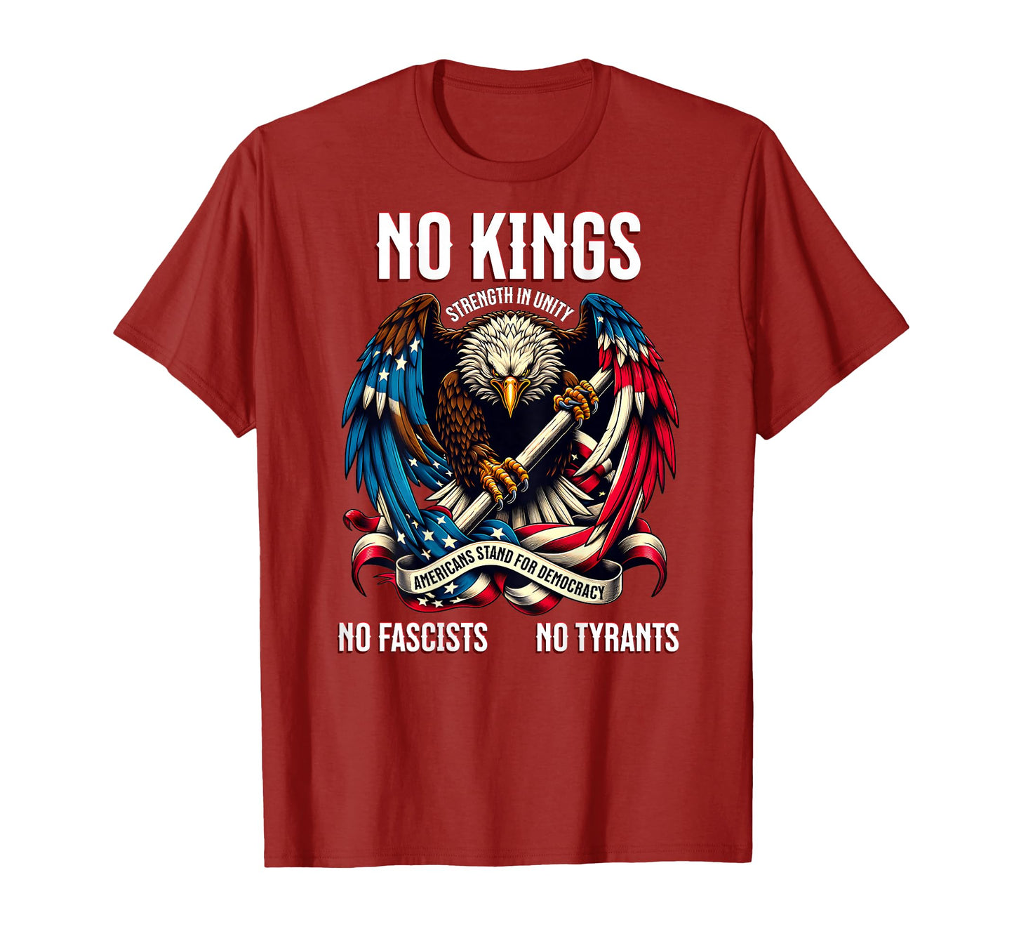 No Kings in America Stand Pro Democracy Protest Tyranny USA T-Shirt
