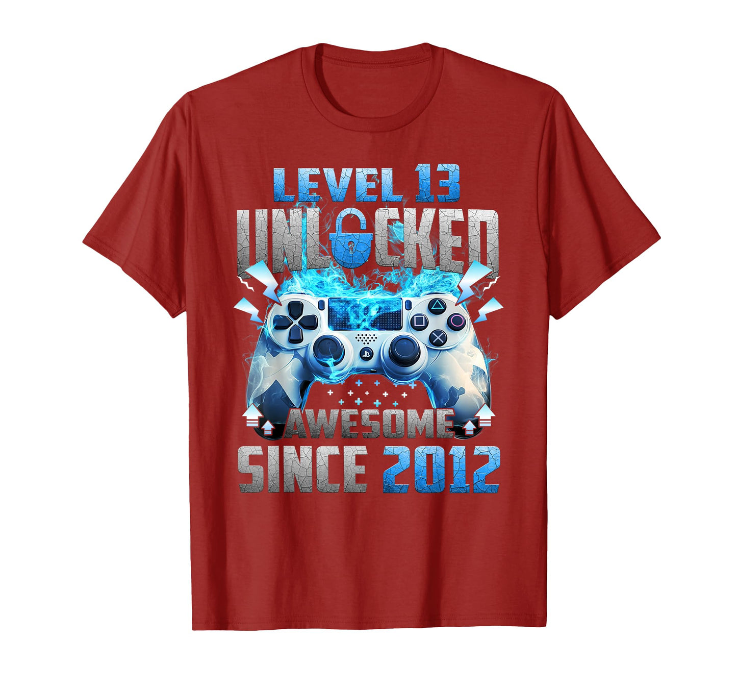 Awesome Since 2012 Vintage Level 13 Unlocked Video Gamer T-Shirt