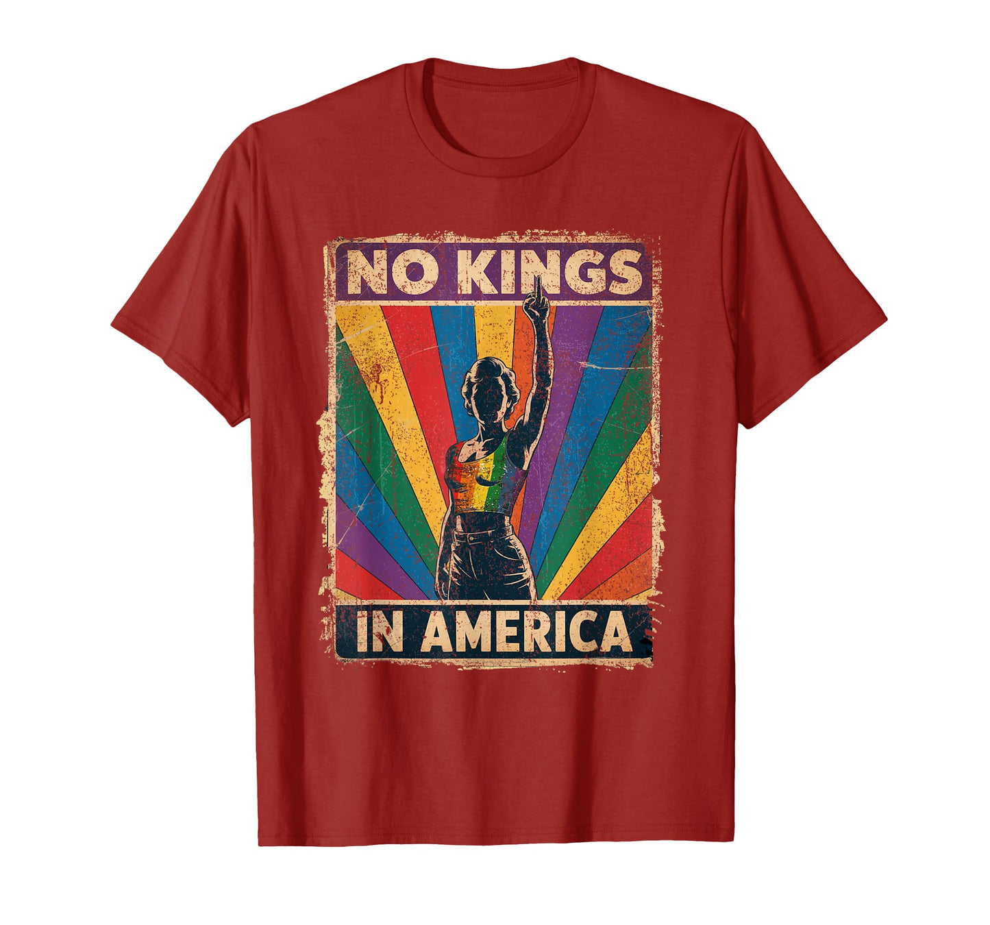 Funny No Kings In America LGBT Retro T-Shirt