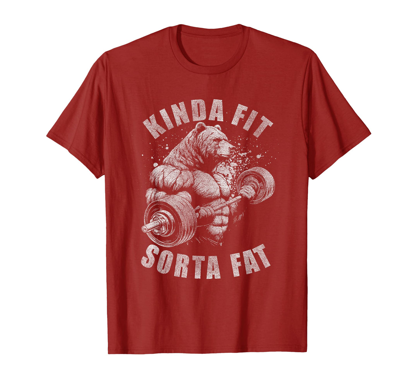 Kinda Fit Sorta Fat Funny Gym Bear Weightlifting Workout T-Shirt
