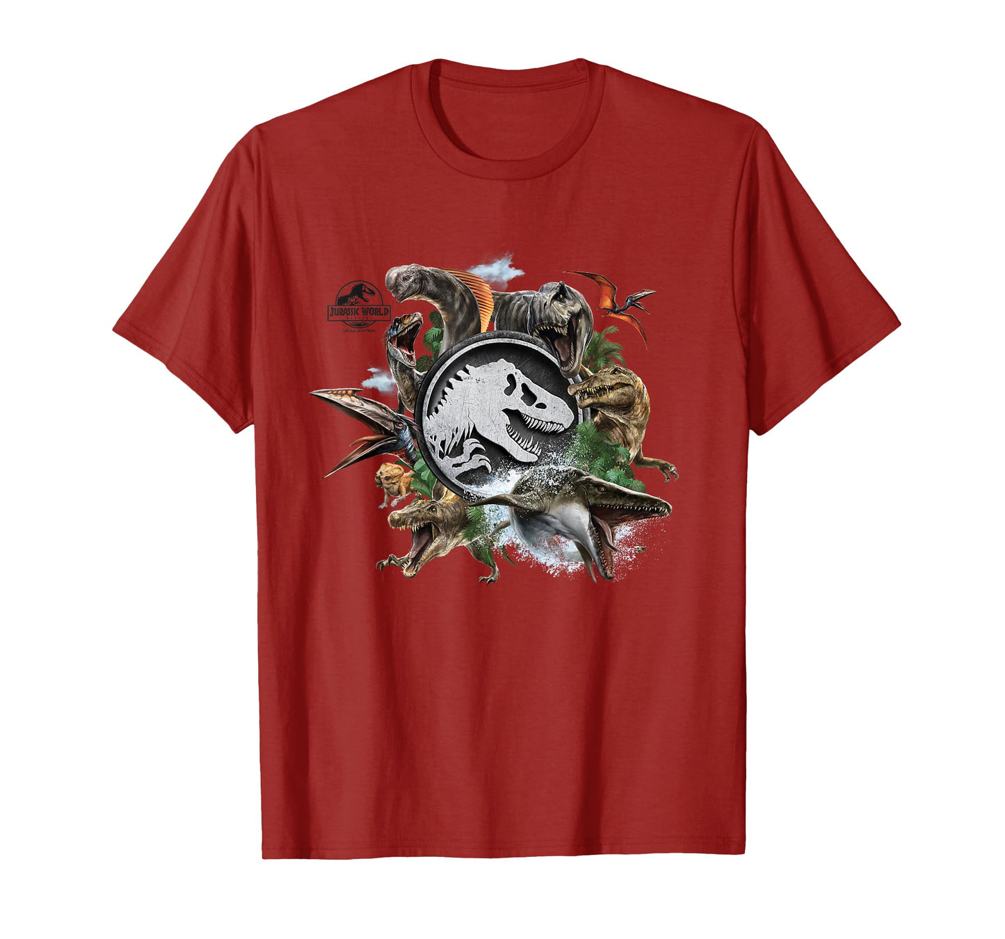 Jurassic World Rebirth Circle Logo Dinosaurs T-Shirt