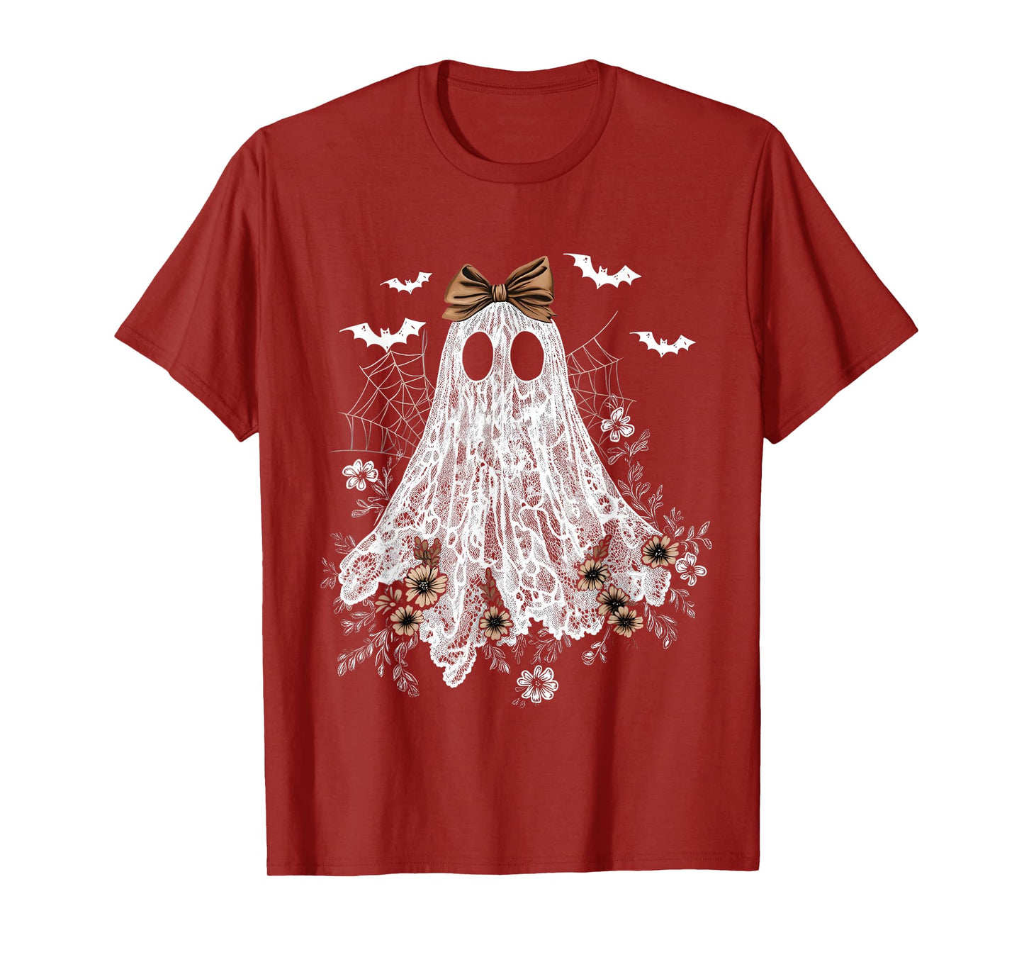 Halloween Shirt Floral Ghost Halloween Costume Girls Women T-Shirt