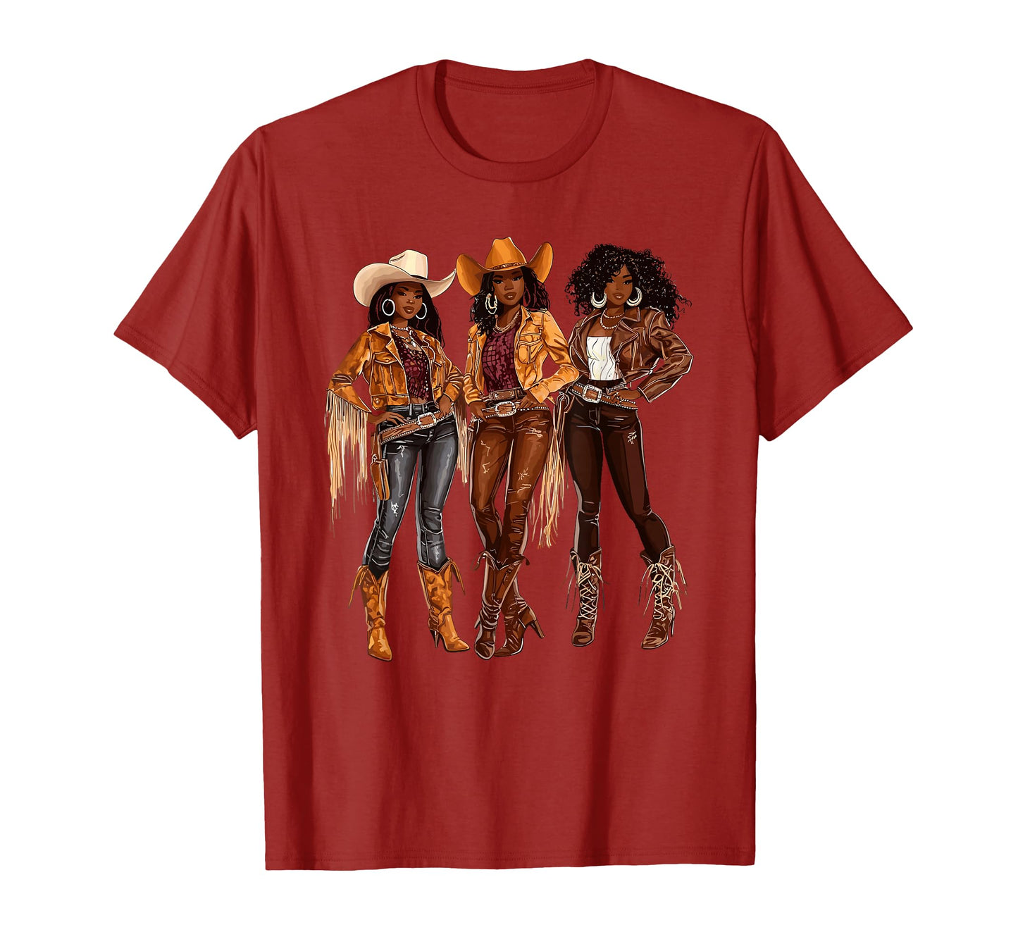 Black African American Cowgirl Western Country Texas Rodeo T-Shirt