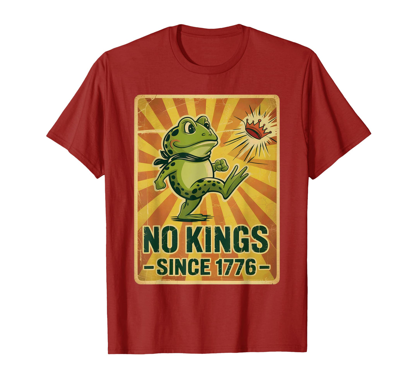 No Kings Since 1776 Propaganda Poster Frog Shirt Men Women T-Shirt
