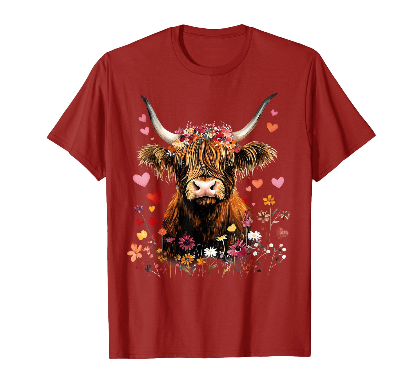 Scottish Highlander Cow Messy Bun Scottish Highland Cow T-Shirt