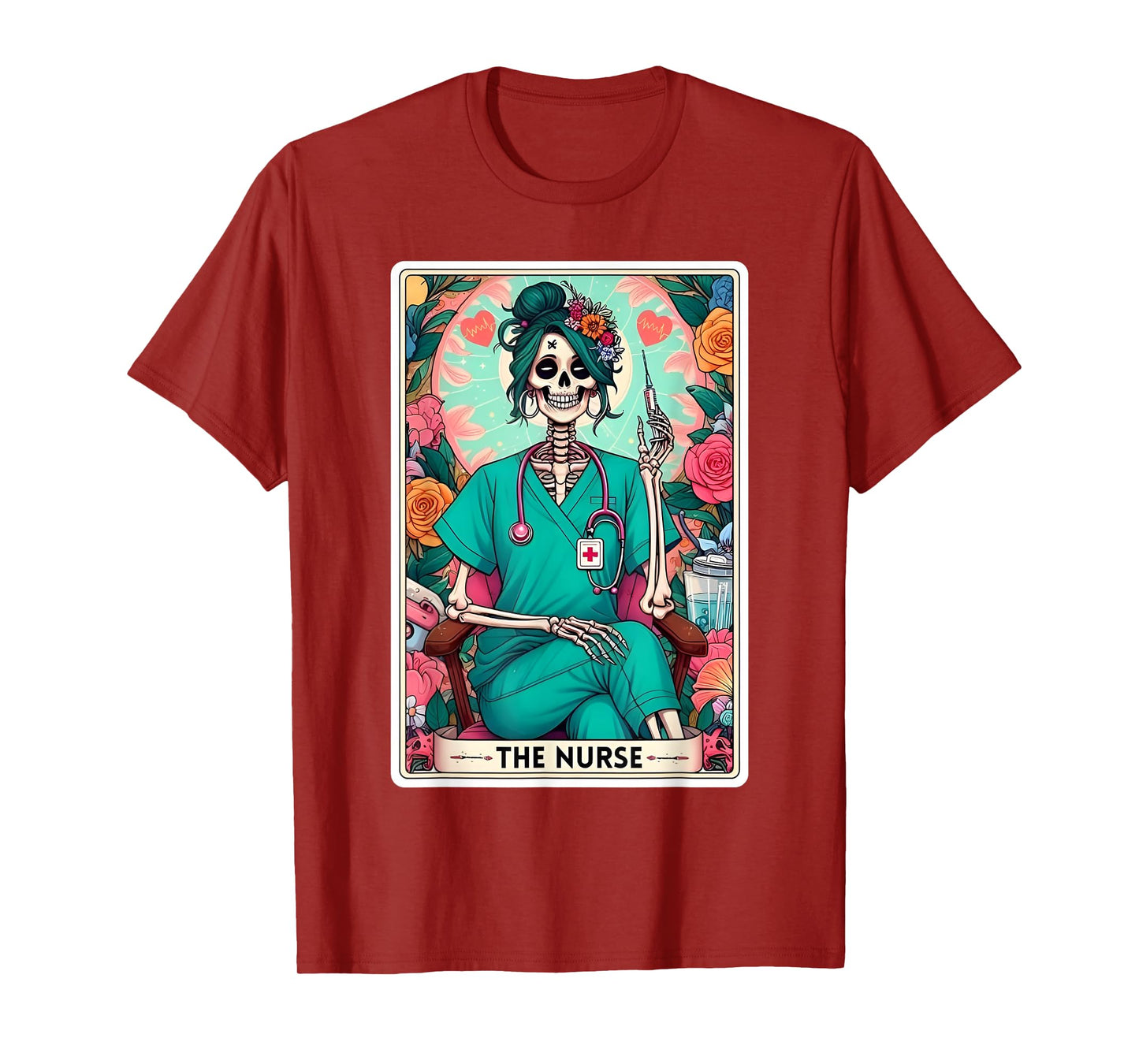 The Nurse Skeleton Tarot Card Funny Nursing Nurse RN LPN NP T-Shirt