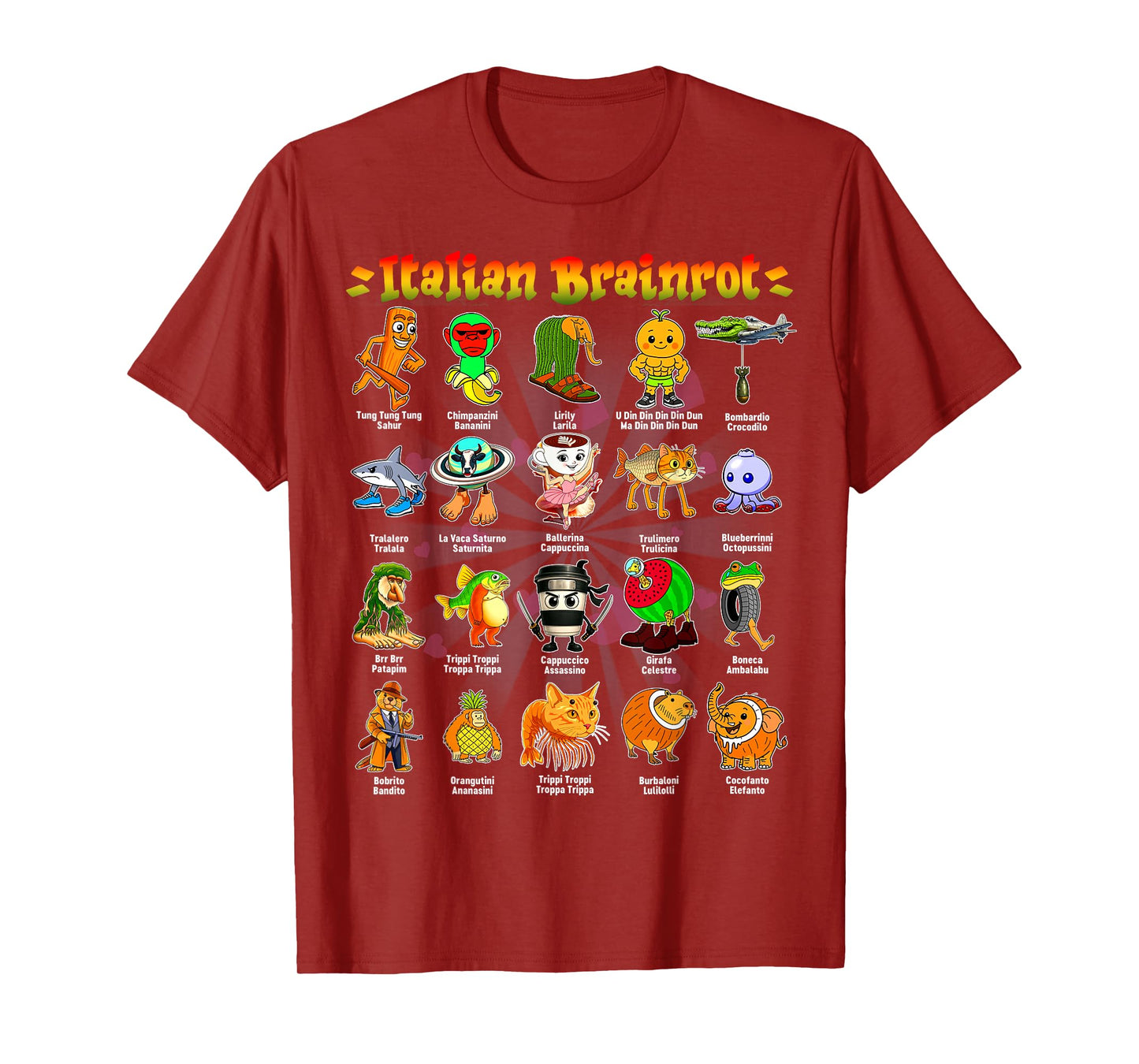 ITALIAN BRAINROT Funny Italian Brainrot Meme Character T-Shirt