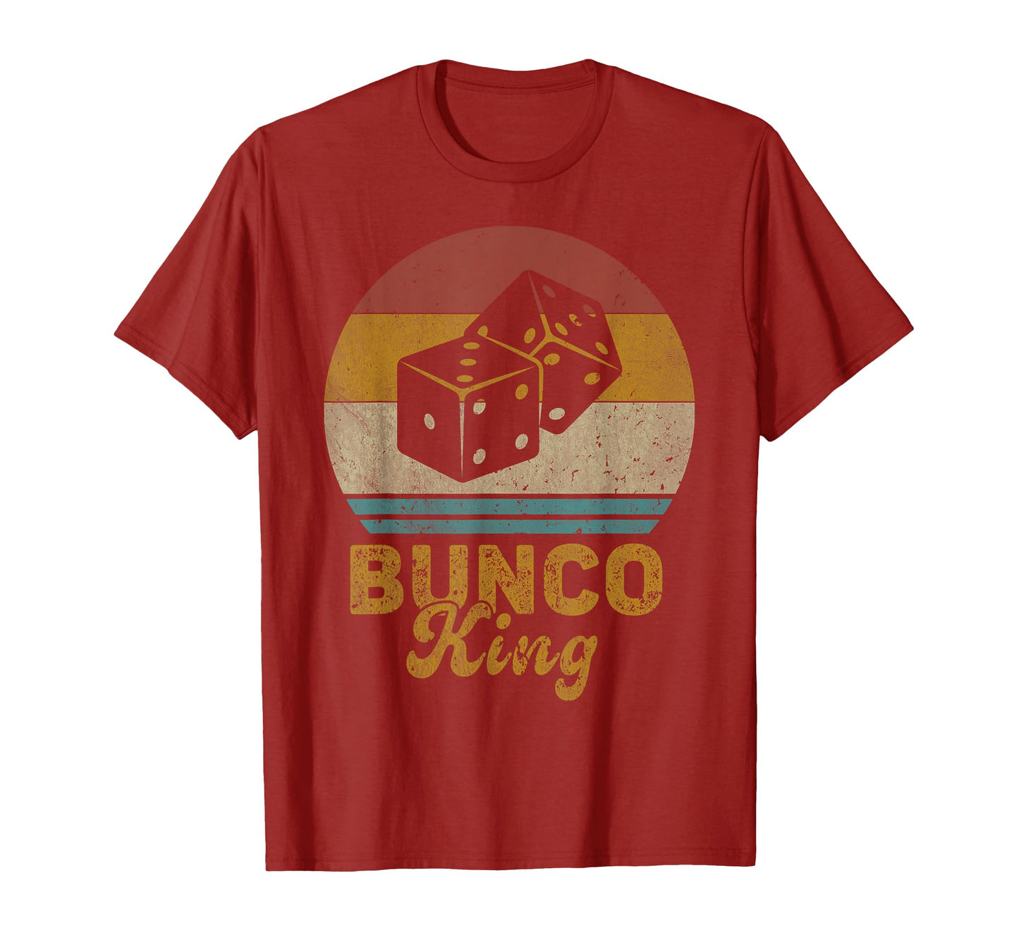 Bunco King Vintage Bunco Dice Game Mens Womens T-Shirt