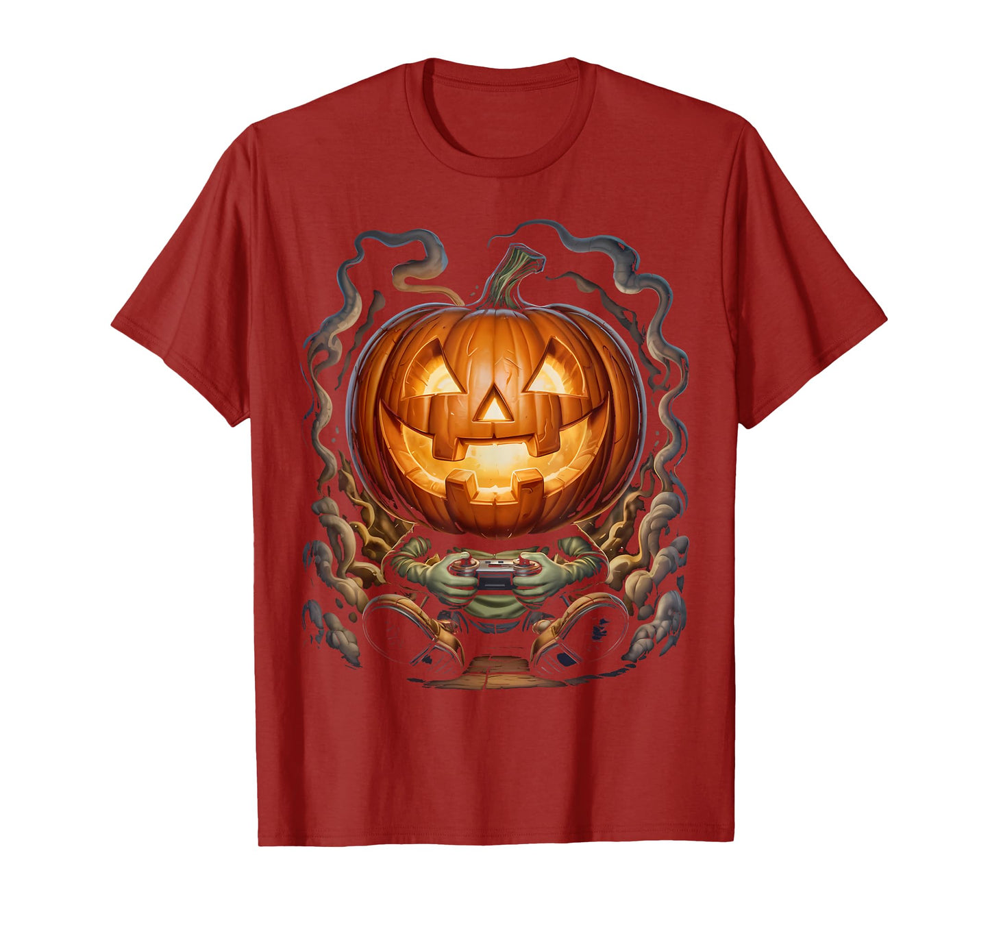 Halloween Pumpkin Gamer for Boys and Girls Spooky Gaming T-Shirt