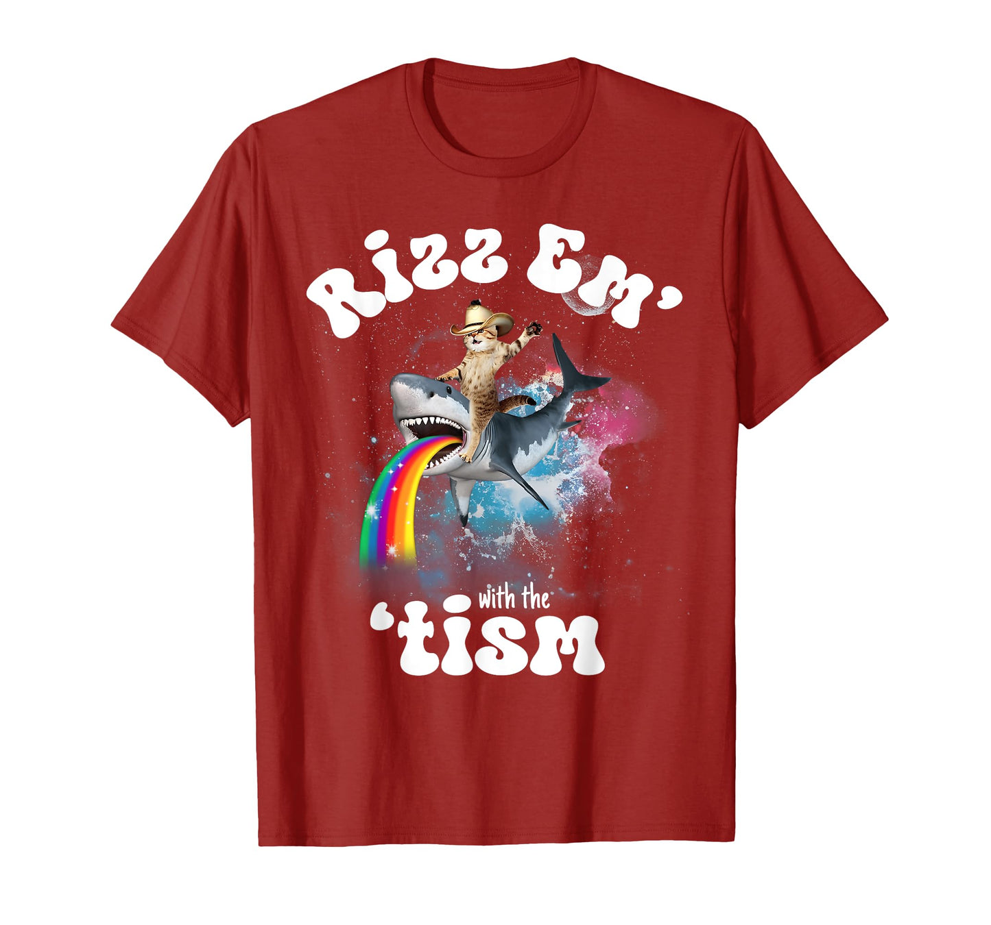Rizz Em With The Tism Funny Meme Y2K Cat Autism Awareness Men Women Kids T-Shirt