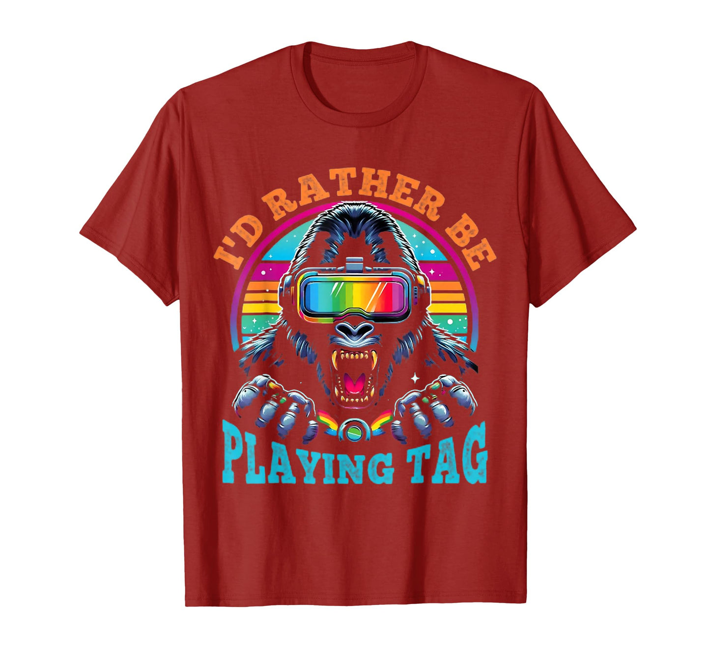 Bruh I'd Rather Be Playing Boys Adult Man Birthday Gorilla T-Shirt