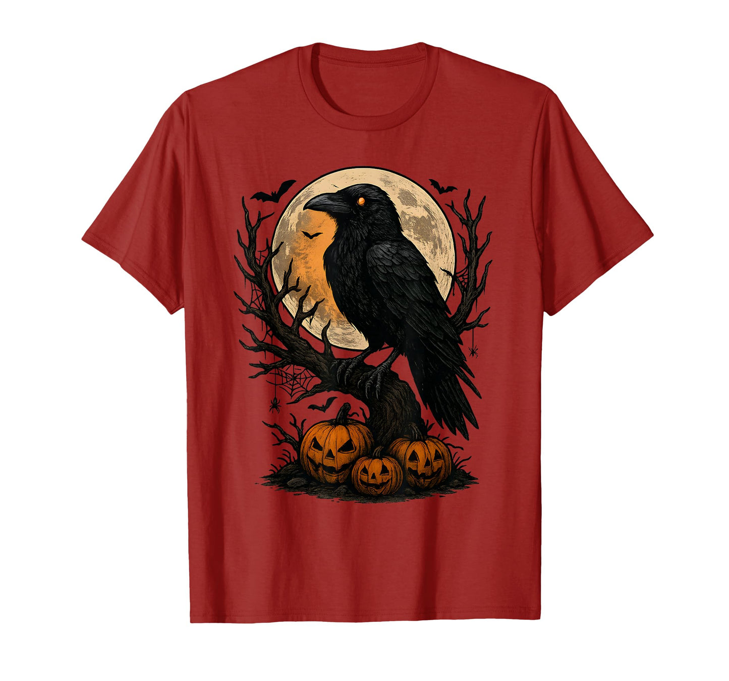 Black Crow Black Bird Moon Men & Women Halloween Raven T-Shirt