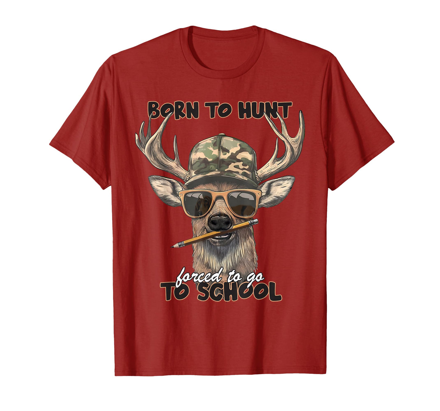 Forced to Go to School Deer Hunting Boy Camo T-Shirt