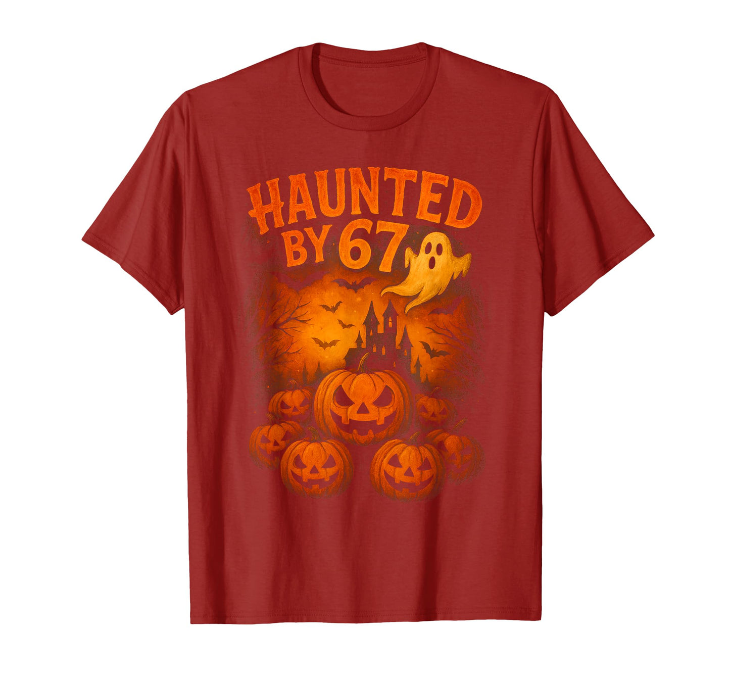 67 Meme Trendy Ghost Halloween Funny Six Seven Gen Alpha Z T-Shirt