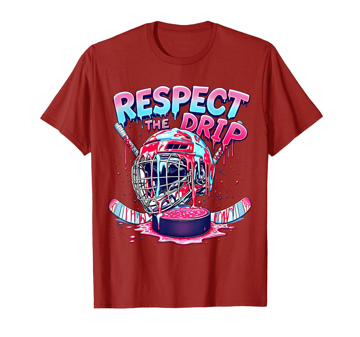 Hockey Drip For Boys Ice Cream Drip Youth Kids Funny Sports T-Shirt