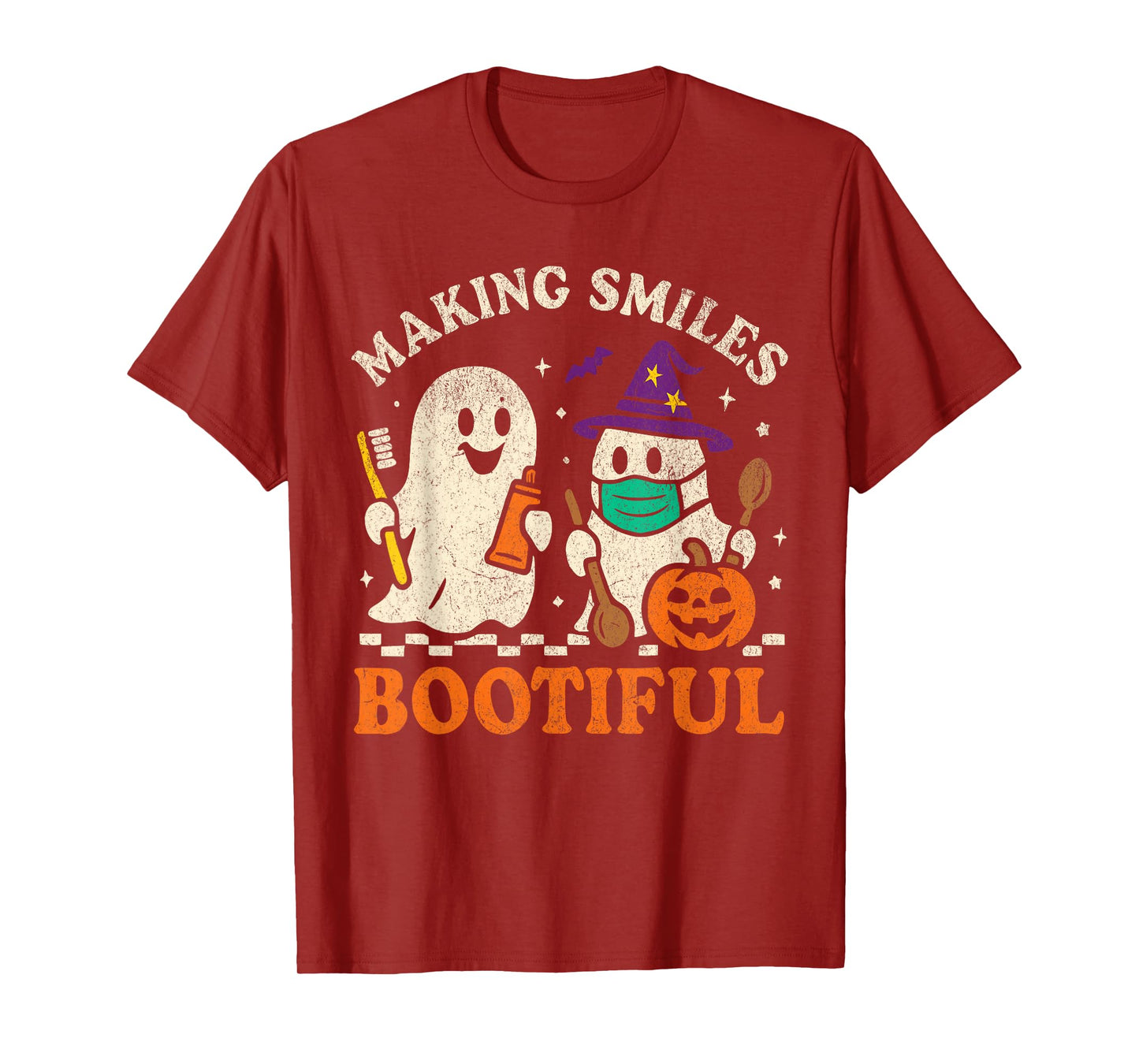 Making Smiles Bootiful Halloween Dentist Dental Ghost T-Shirt