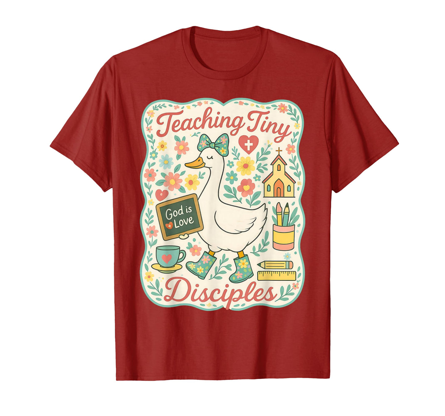 Teaching Tiny Disciples Christian Bible Teacher Goose T-Shirt