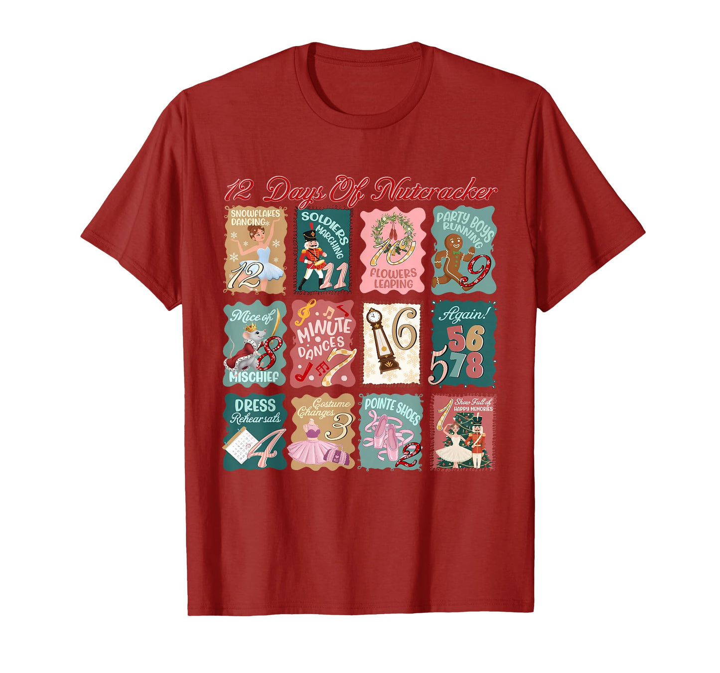 Retro 12 Days of Nutcracker Ballet Fairy Plum Gingerbread T-Shirt
