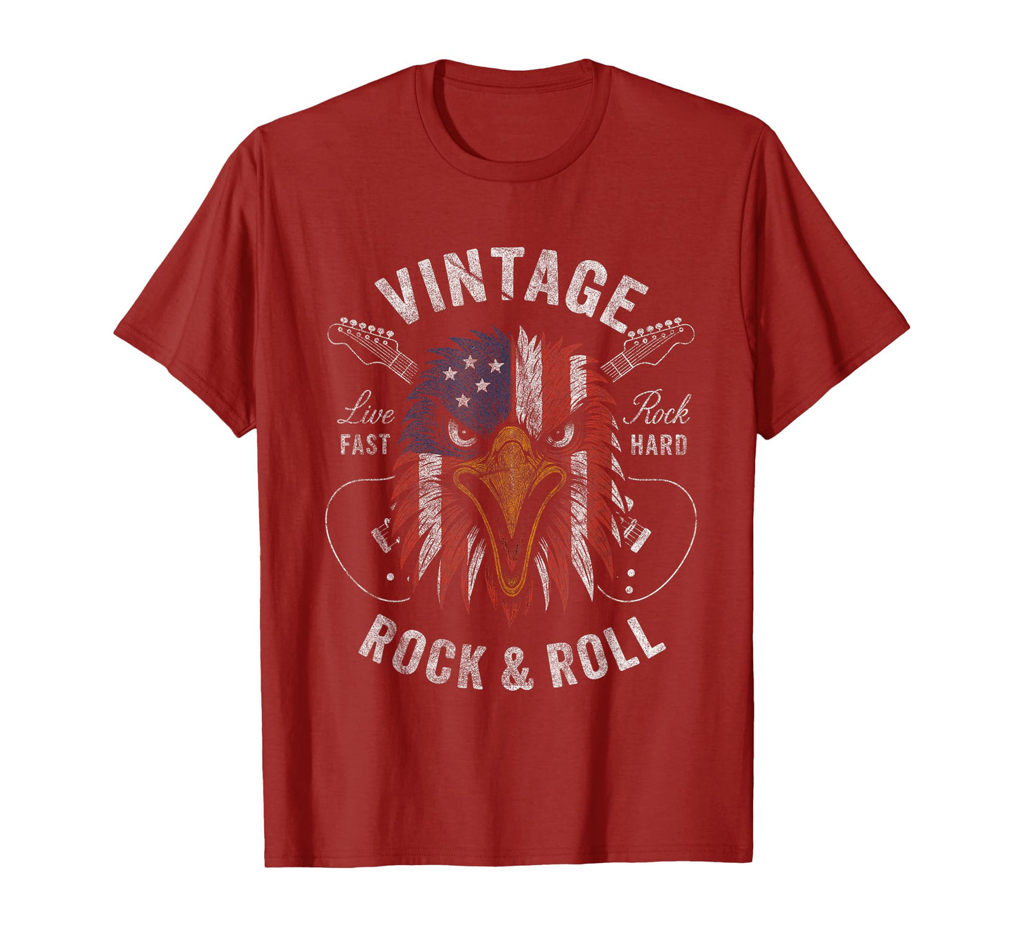 Vintage Patriotic Eagle Southern Rock Guitar Players T-Shirt