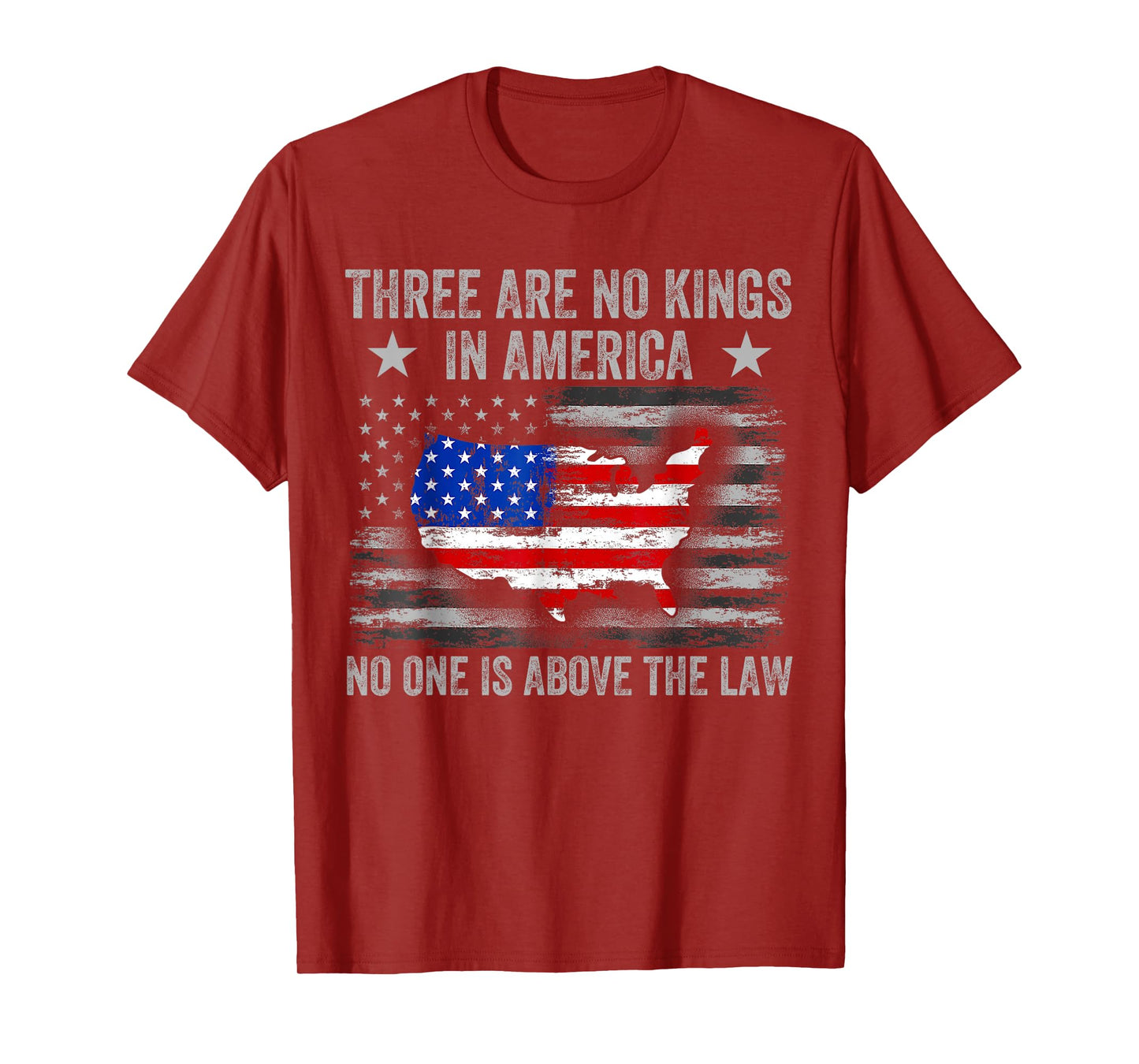 There Are No Kings In America Us Flag Funny Tees T-Shirt
