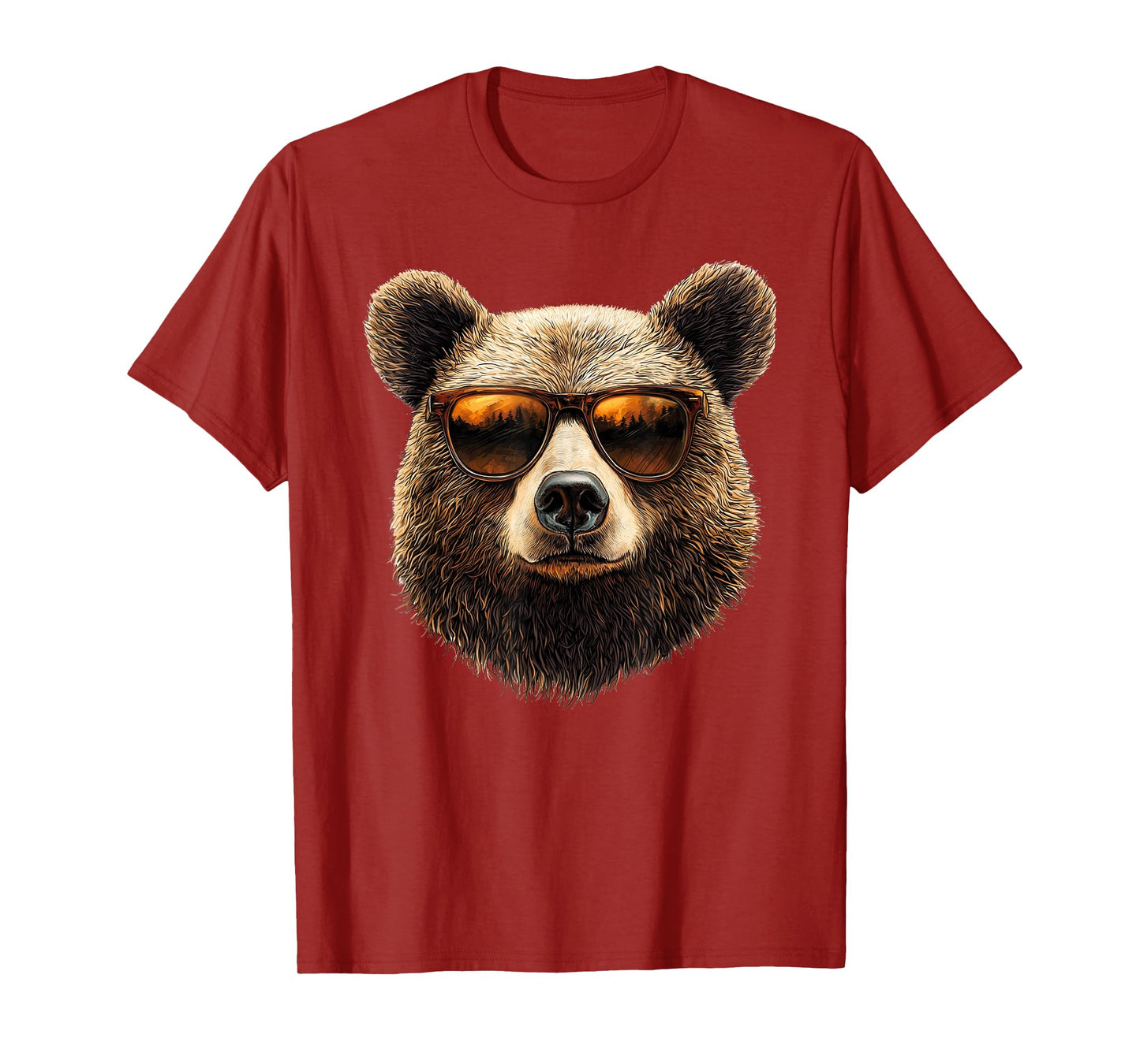 Bear Wearing Sunglasses Funny Graphic T-Shirt