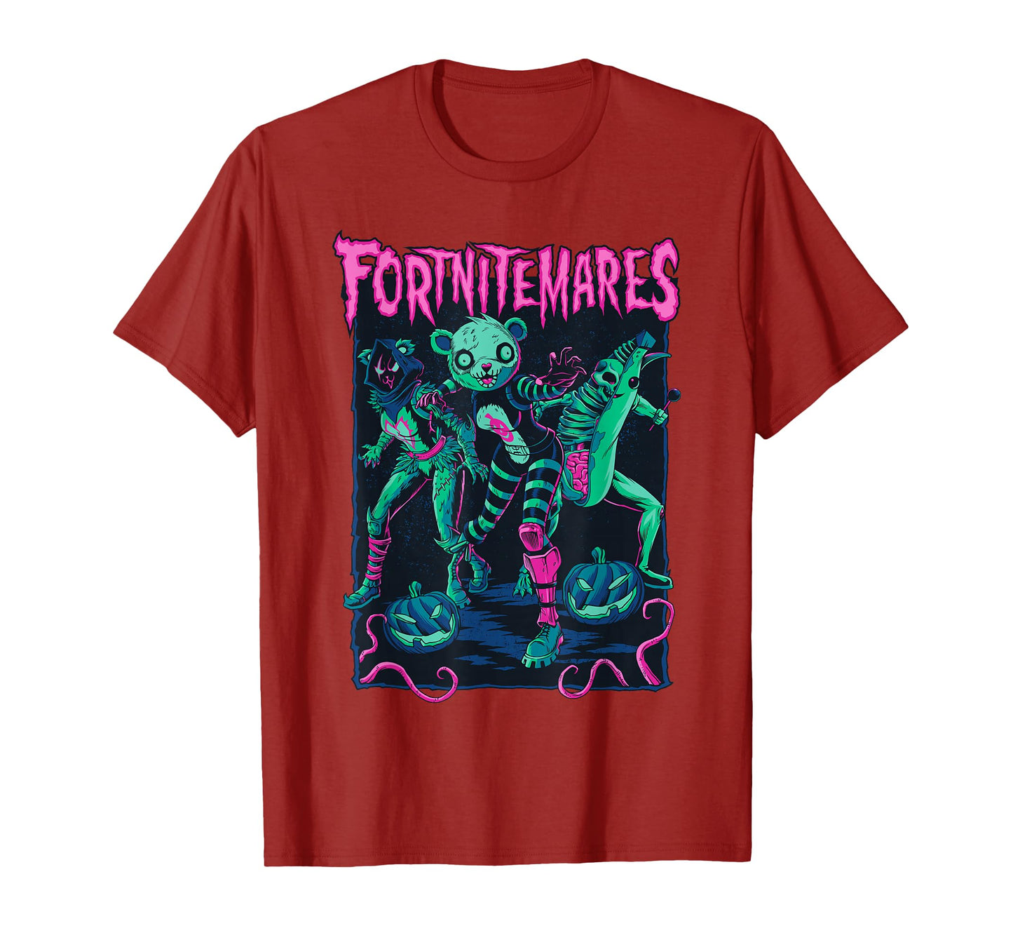 Fortnite Halloween Fortnitemares Retro Creepy Group Poster T-Shirt