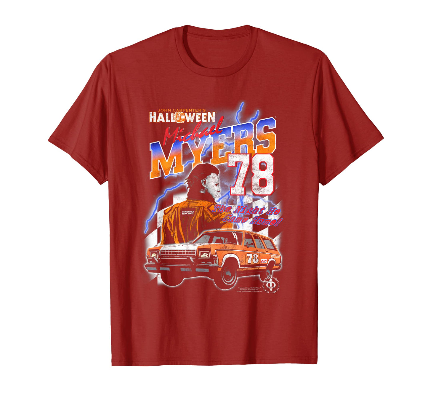 Halloween Haddonfield Racing Michael Myers 78 Horror Movie T-Shirt