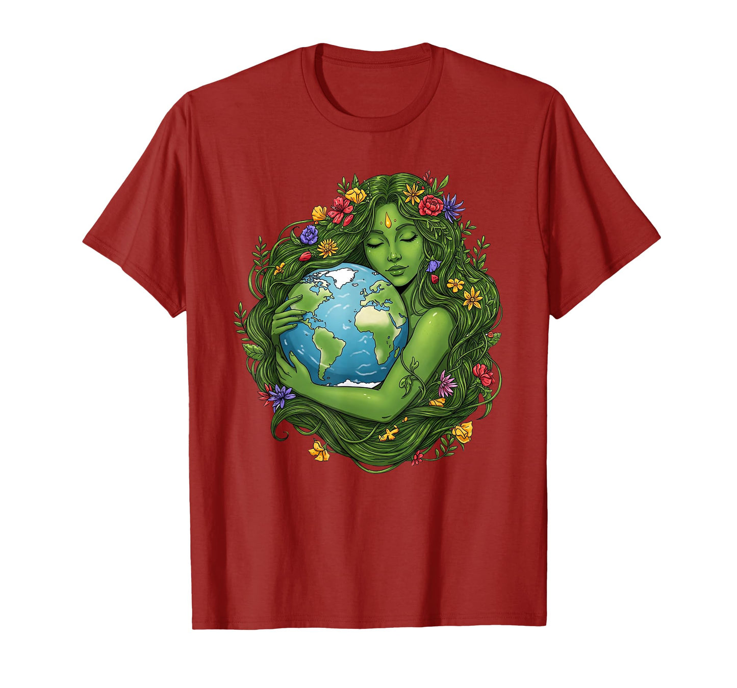 Green Mother Nature Earth Day Planet Earth Mother Women Girl T-Shirt