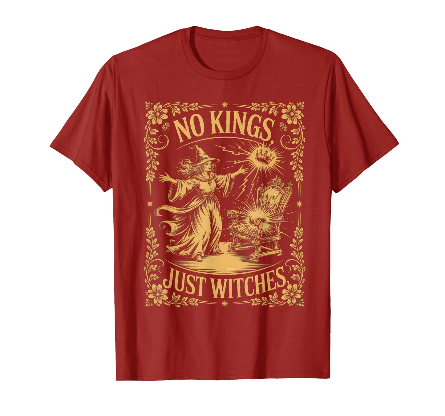 No Kings Just Witches Funny Witchcore Halloween Art T-Shirt