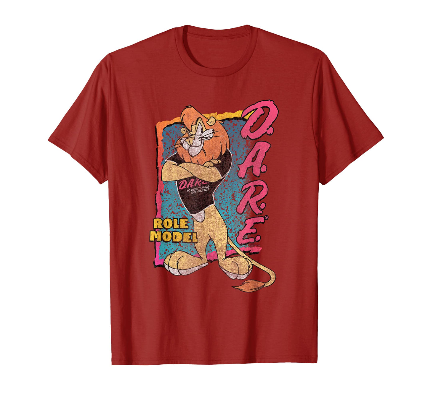 D.A.R.E. Program 90's Style Daren The Lion Role Model PSA T-Shirt