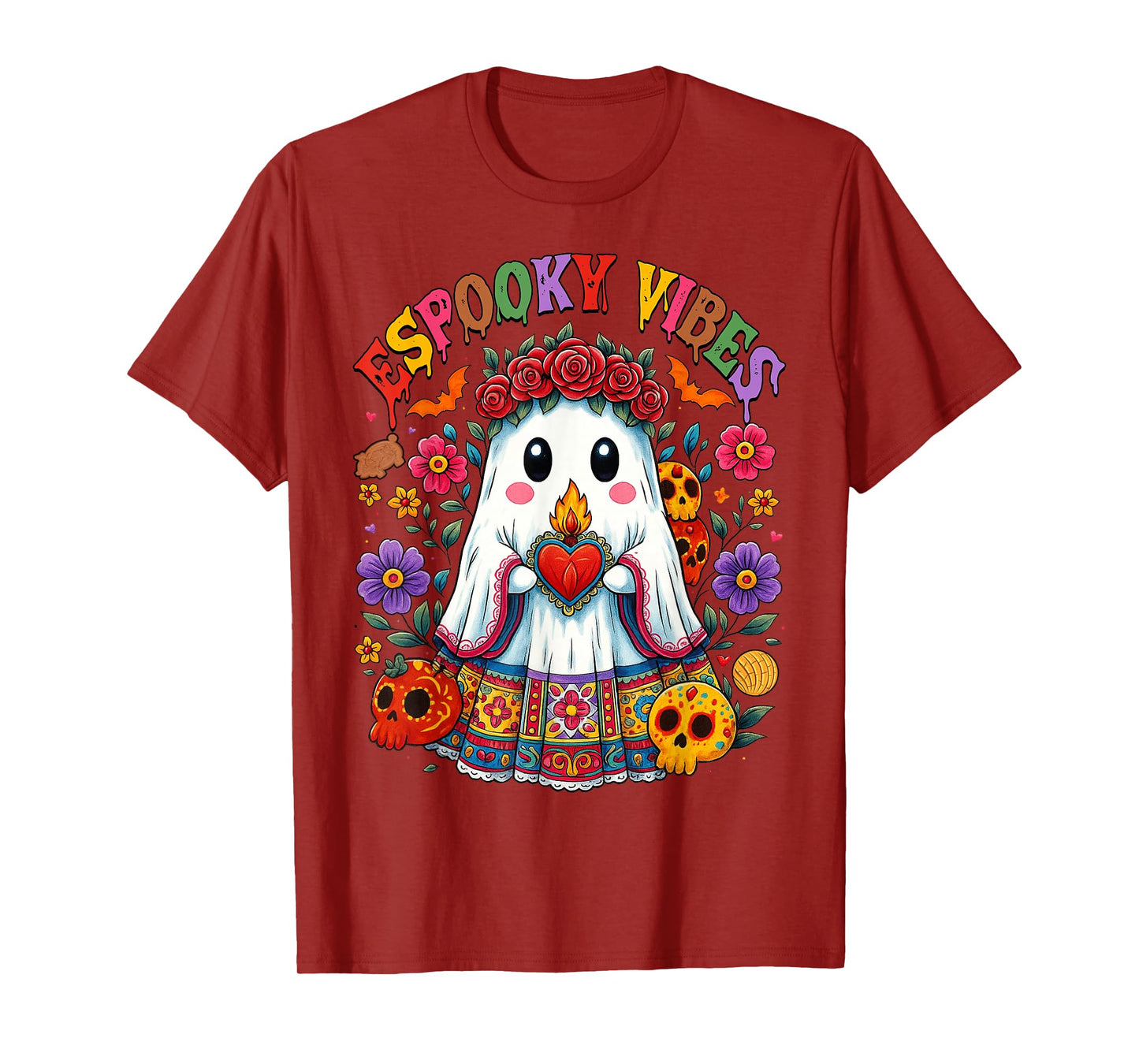 Espooky Vibes Spanish Mexican Halloween Ghost Teacher Boo T-Shirt