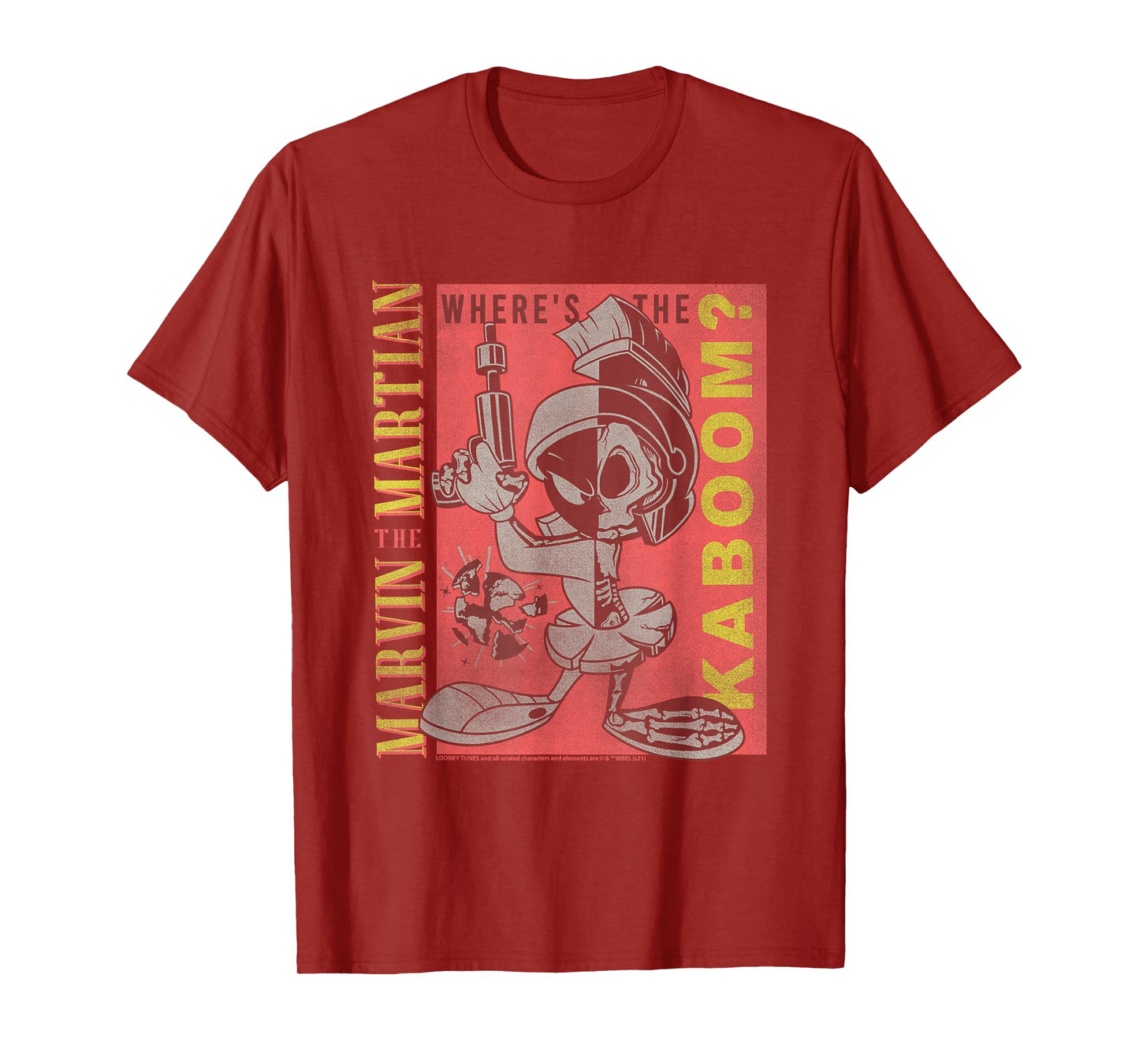 Looney Tunes Marvin The Martian Where's The Kaboom Retro T-Shirt