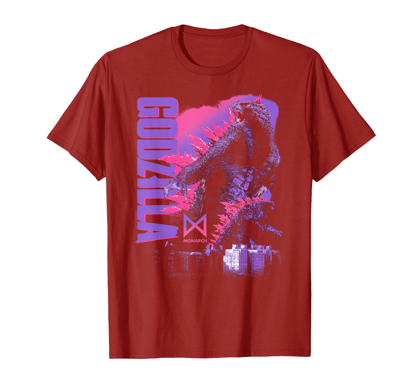 Godzilla x Kong Monarch Collage Purple Text Movie Monster T-Shirt