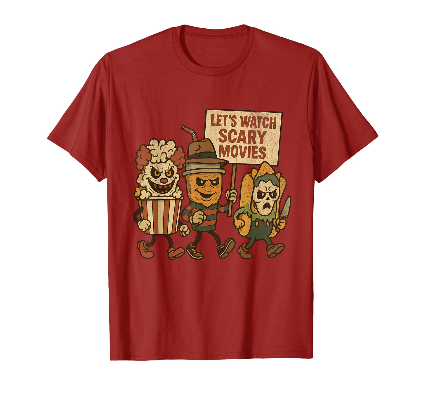 Funny Halloween Let's Watch Scary Movies Horror Fan T-Shirt