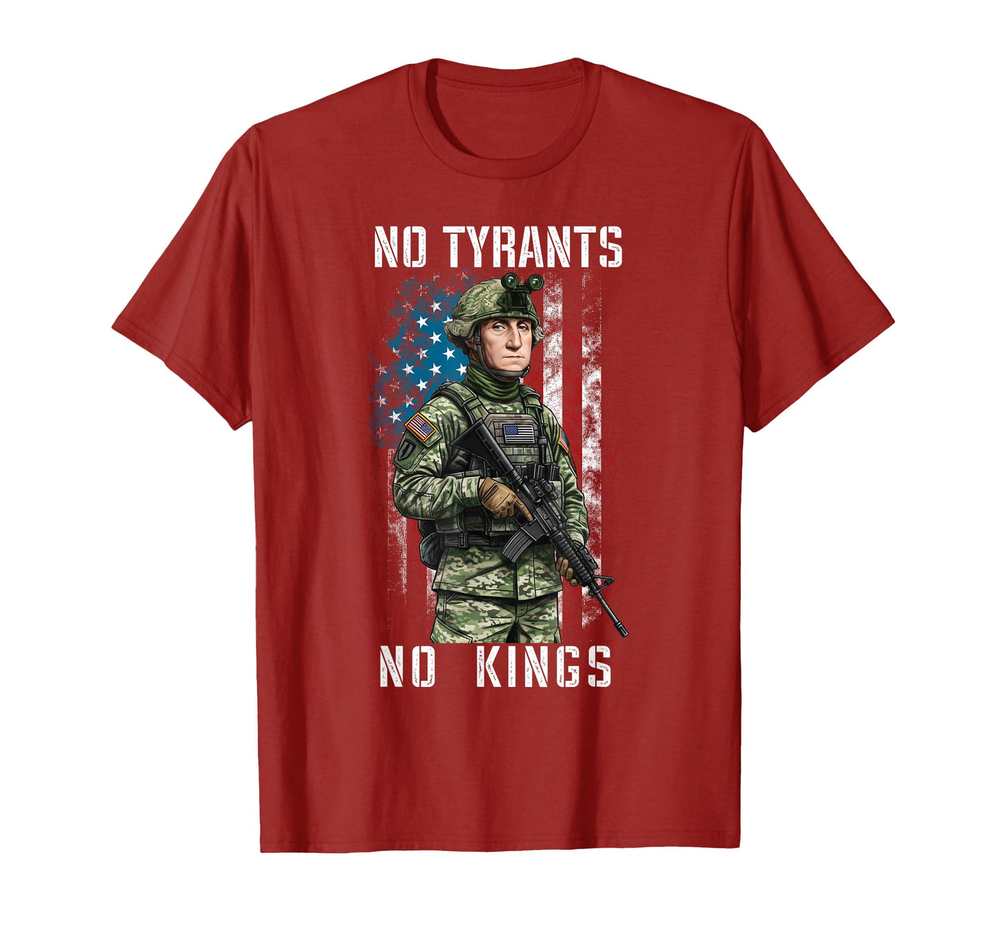 No Tyrants No Kings Patriotic George Washington T-Shirt