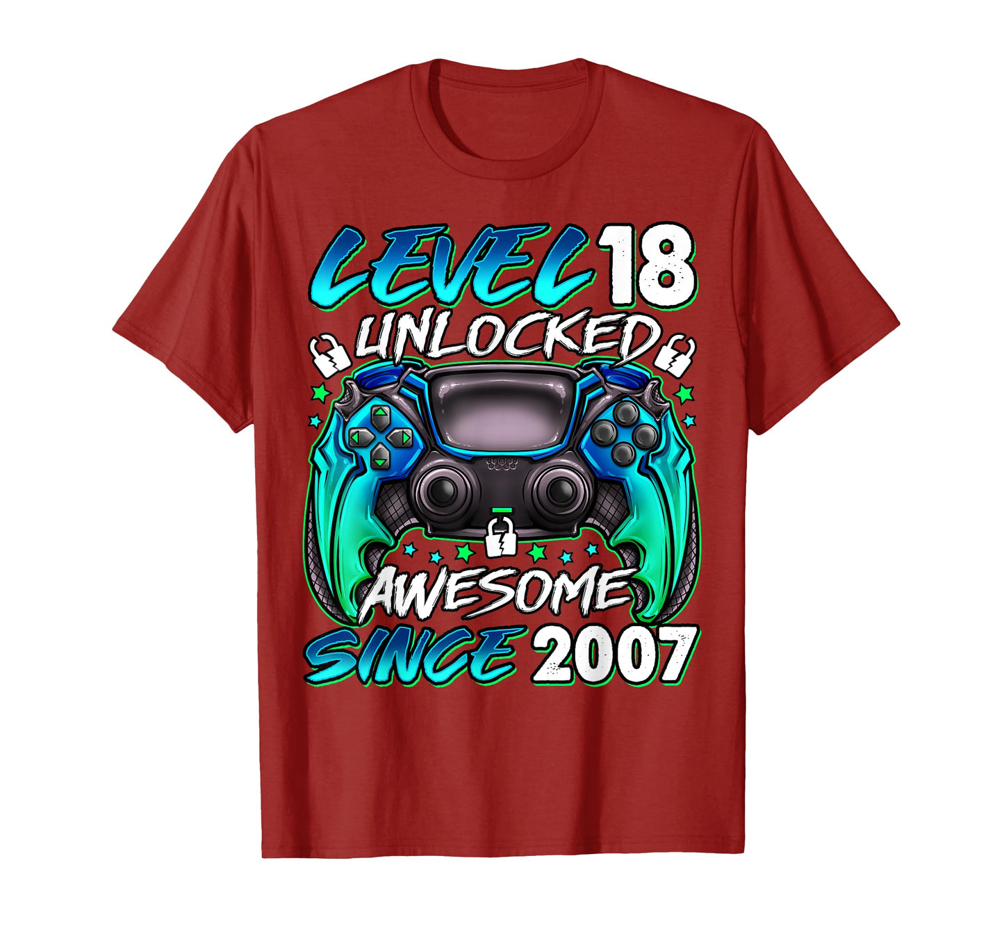 Level 18 Unlocked 18 Year Old Gifts Boys 18th Birthday Boy T-Shirt