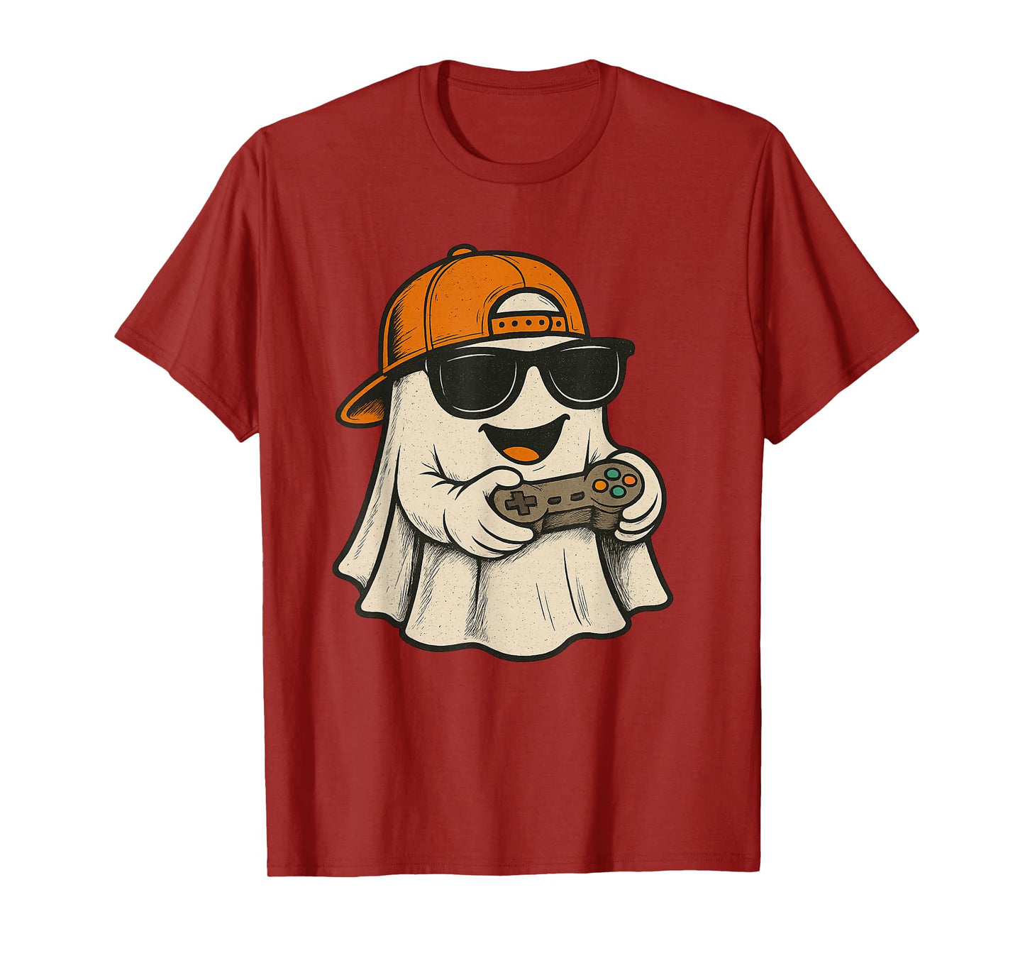 Halloween Boys Kids Ghost Gamer Scary Costume Gaming Men T-Shirt