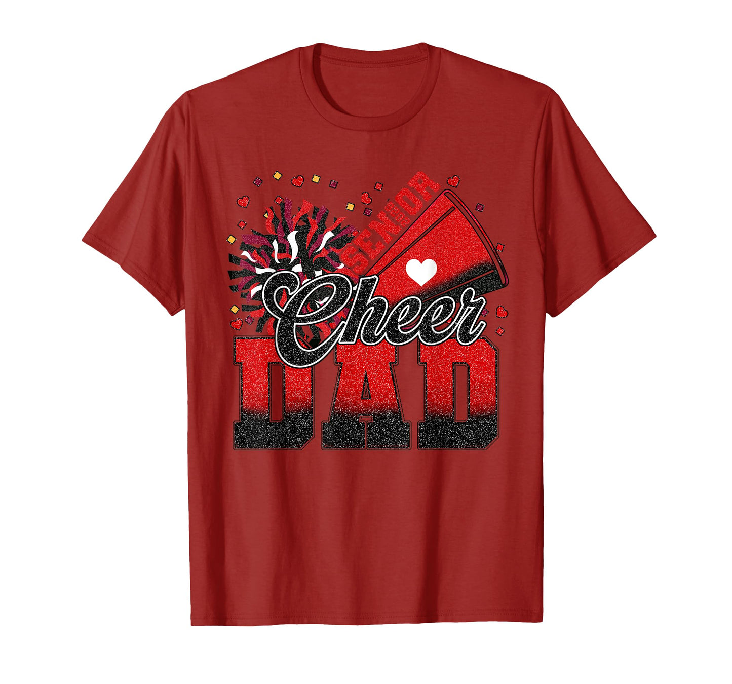 Senior Cheer Dad 2026 Red and Black Cheer Dad Cheerleader T-Shirt