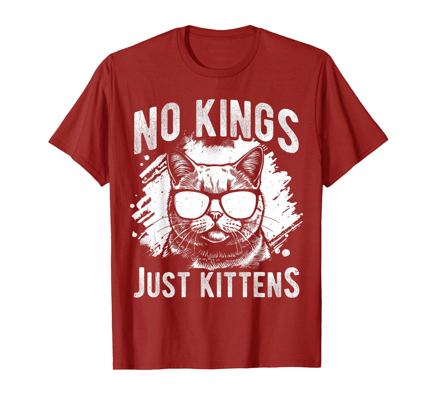 NO Kings Just Kittens Patriotic Protest Cat T-Shirt