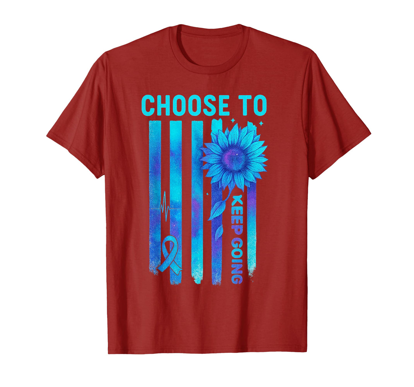 Choose to Keep Going US Flag Suicide Awareness Quote T-Shirt