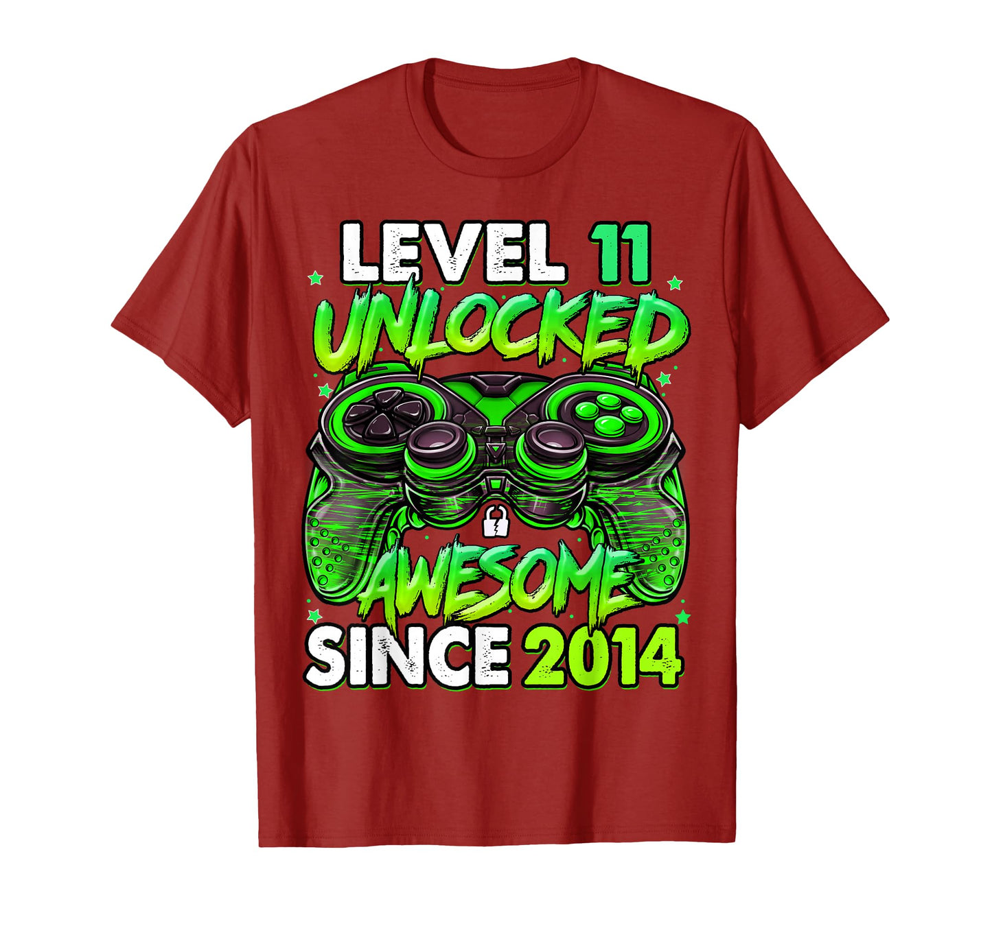 Level 11 Unlocked Awesome Since 2014 11th Birthday Gaming T-Shirt