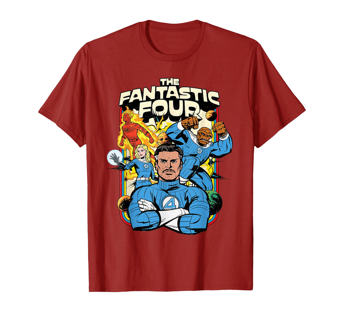 Marvel The Fantastic Four: First Steps Retro Planets Team T-Shirt